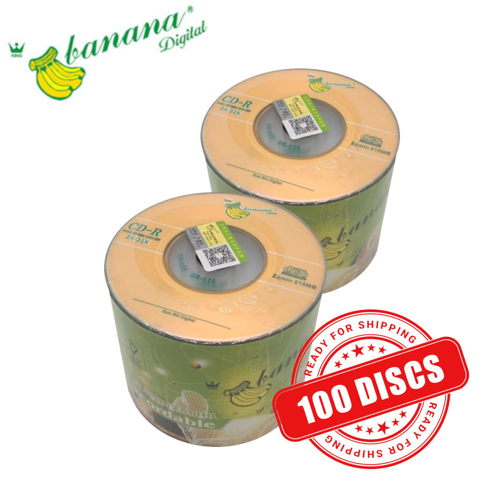 Banana Mini CD-R 32x 8cm 215 MB Blank CD Recordable A+ Discs 215MB - 100 Discs