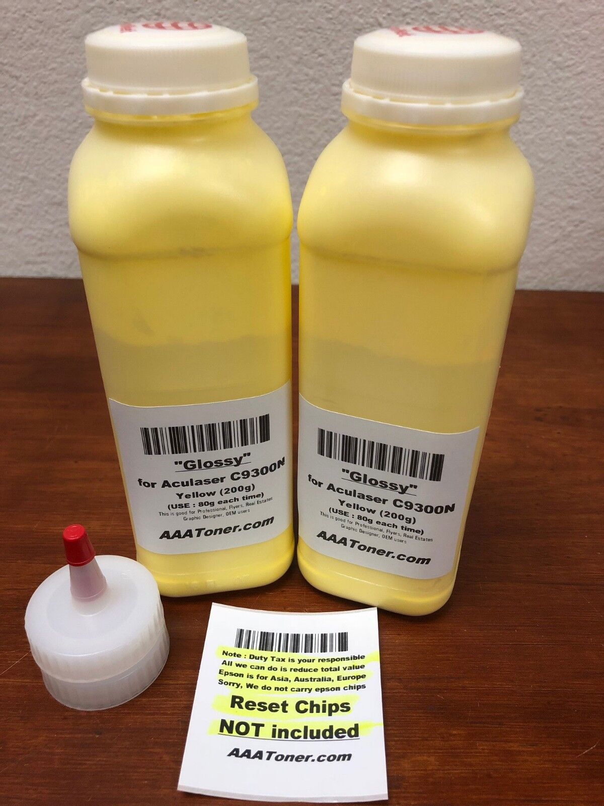 (200g x 2) Glossy Yellow Toner Refill for Epson Aculaser C9300, C9300N (READ) 