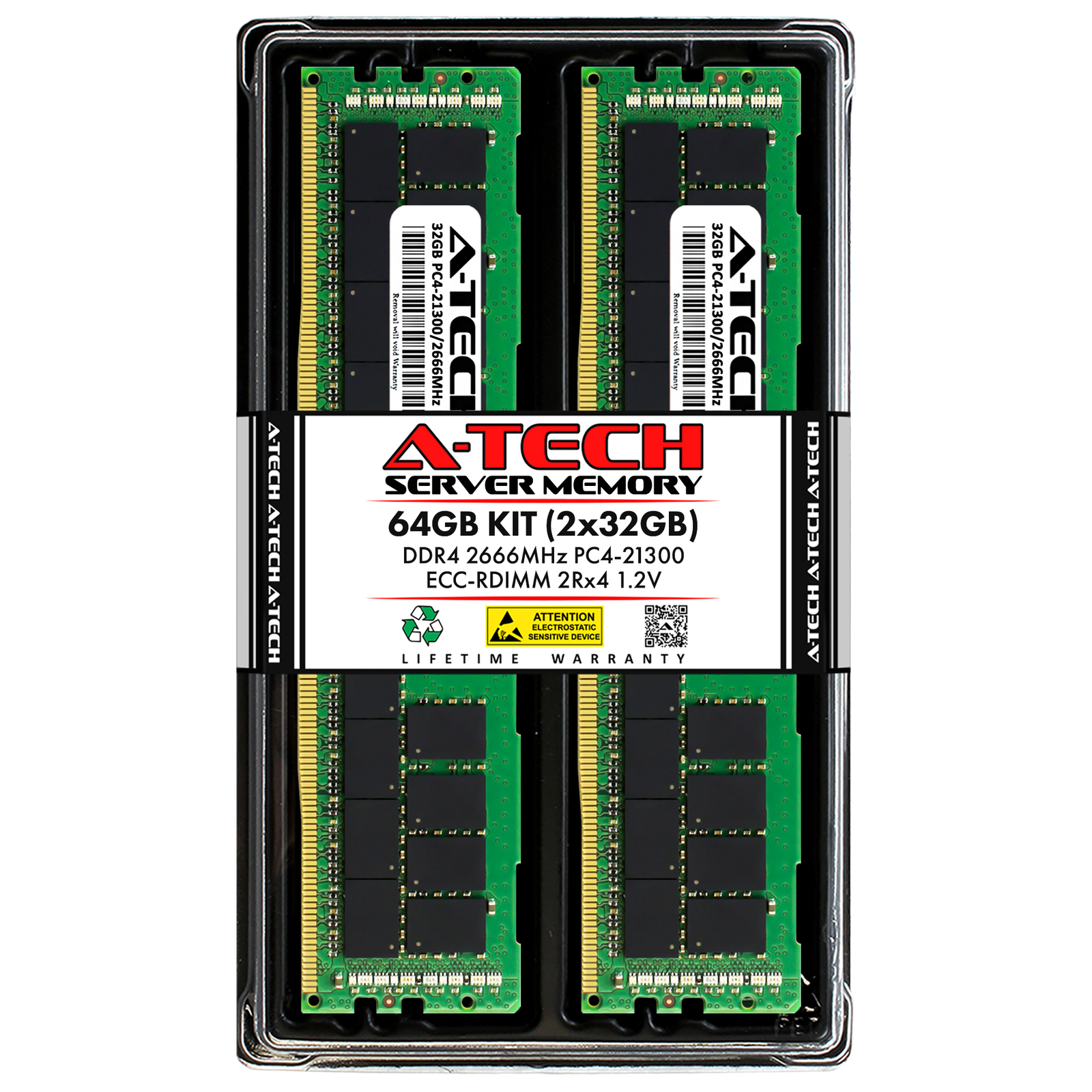 64GB 2x 32GB PC4-2666 RDIMM Supermicro X10SDV-F X11DPG-QT X11SPH-nCTF Memory RAM