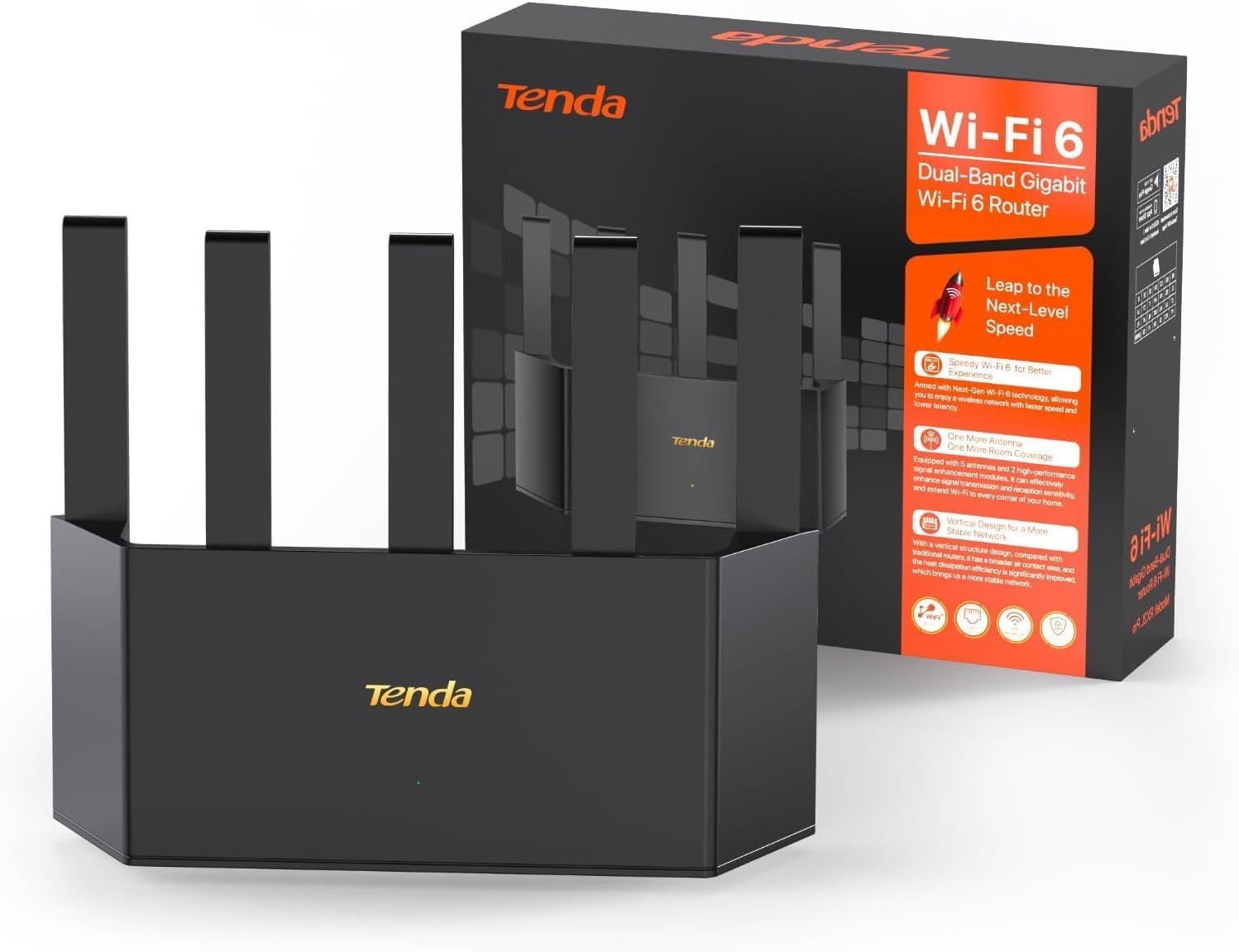 Tenda AX1500 WiFi 6 Router RX2L Pro Dual Band Gigabit 4 GE Ports