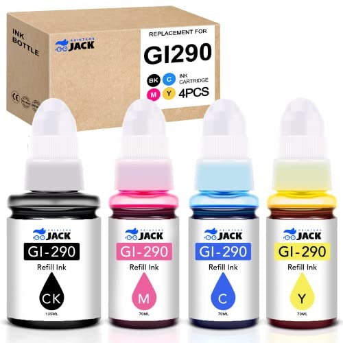 Printers Jack Compatible Canon Gi290 Gi-290 Refill Ink Bottle Kit For 