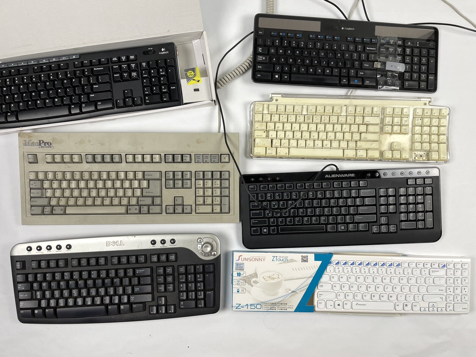 Vtg keyboard MacPro Keytronic Apple Dell Alienware Logitech (LOT) PARTS REPAIR