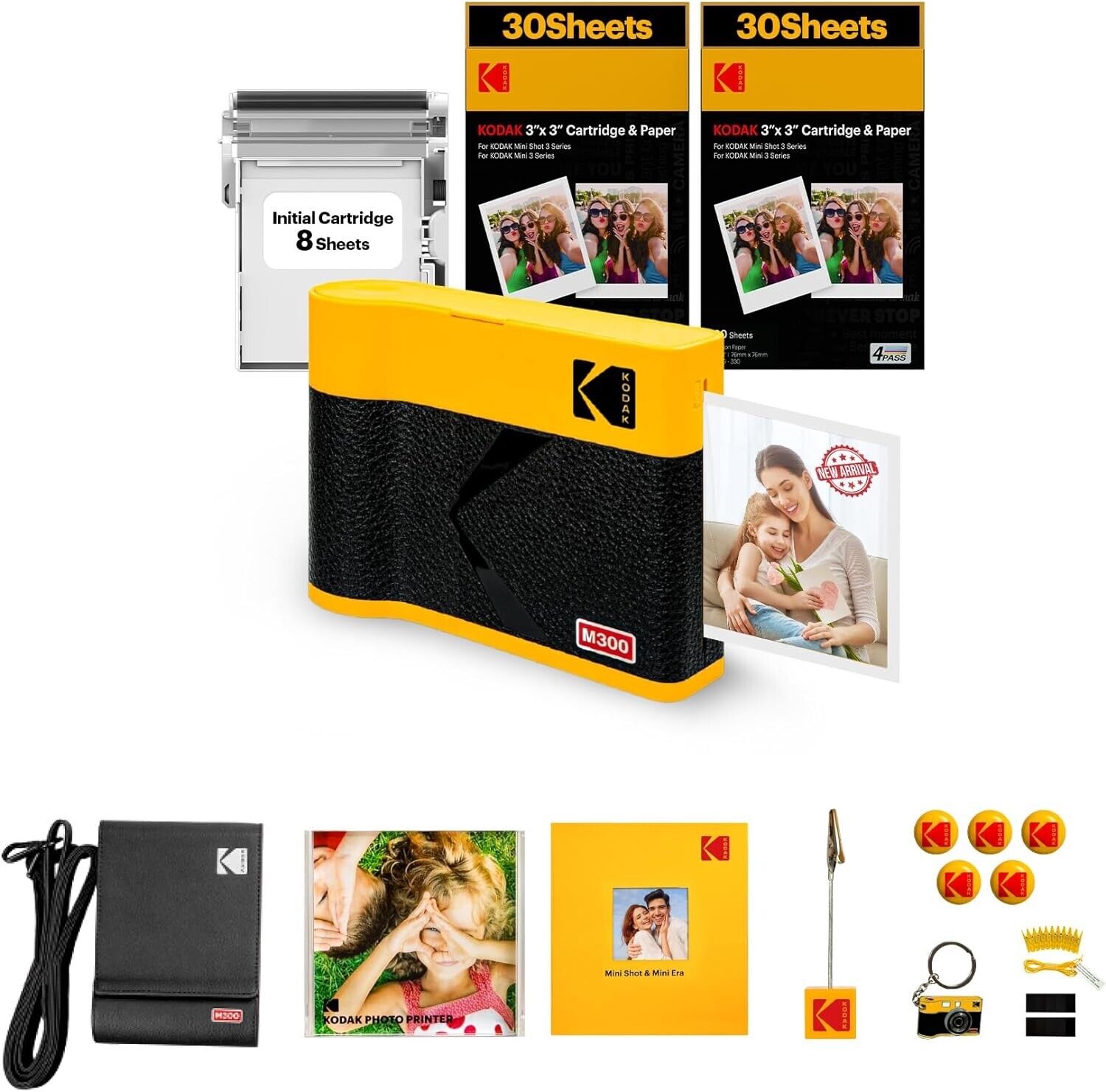 KODAK Mini 3 ERA 4PASS Portable Photo Printer (Yellow, Mini 3 ERA, Printer + NEW