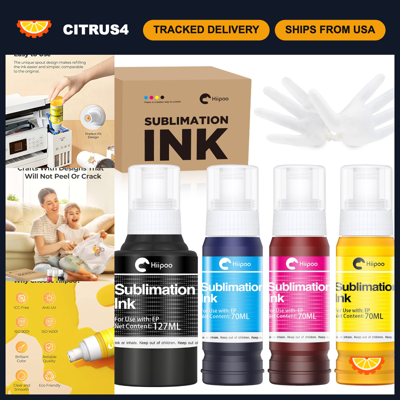 Sublimation Ink Refill Bottles for ET Series Printers - Heat Press Transfer Ink