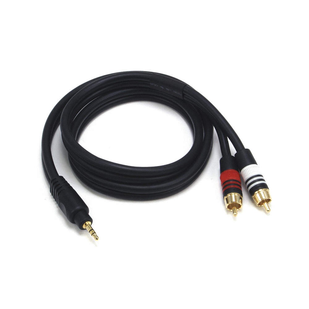 MONOPRICE 5597 A/V Cable, 3.5mm(M)/2 RCA(M),3ft 14X119