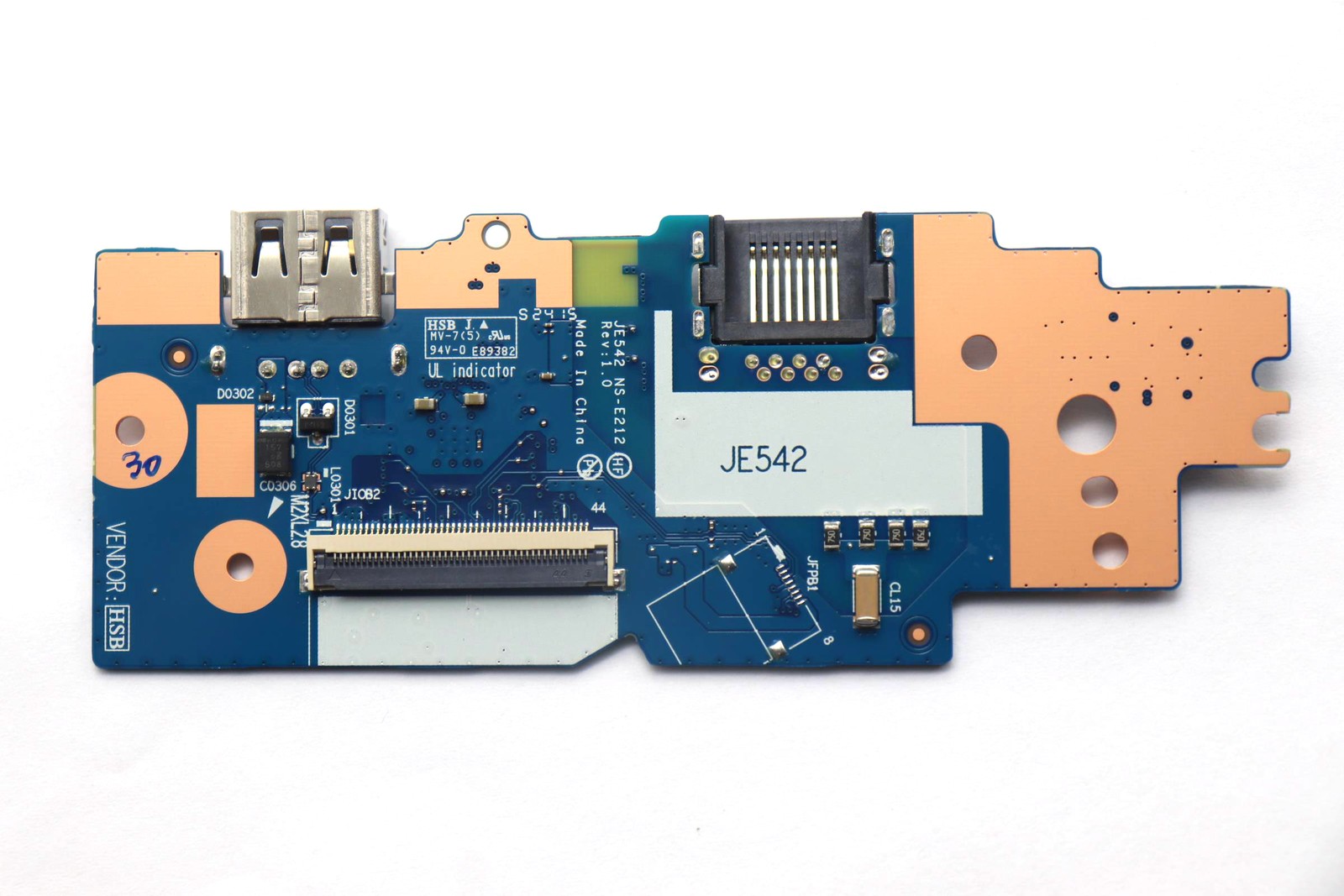 New USB RJ45 Lan IO Board NFP 44Pin JE542 NS-E212 for ThinkPad E15 Gen 4 21E6