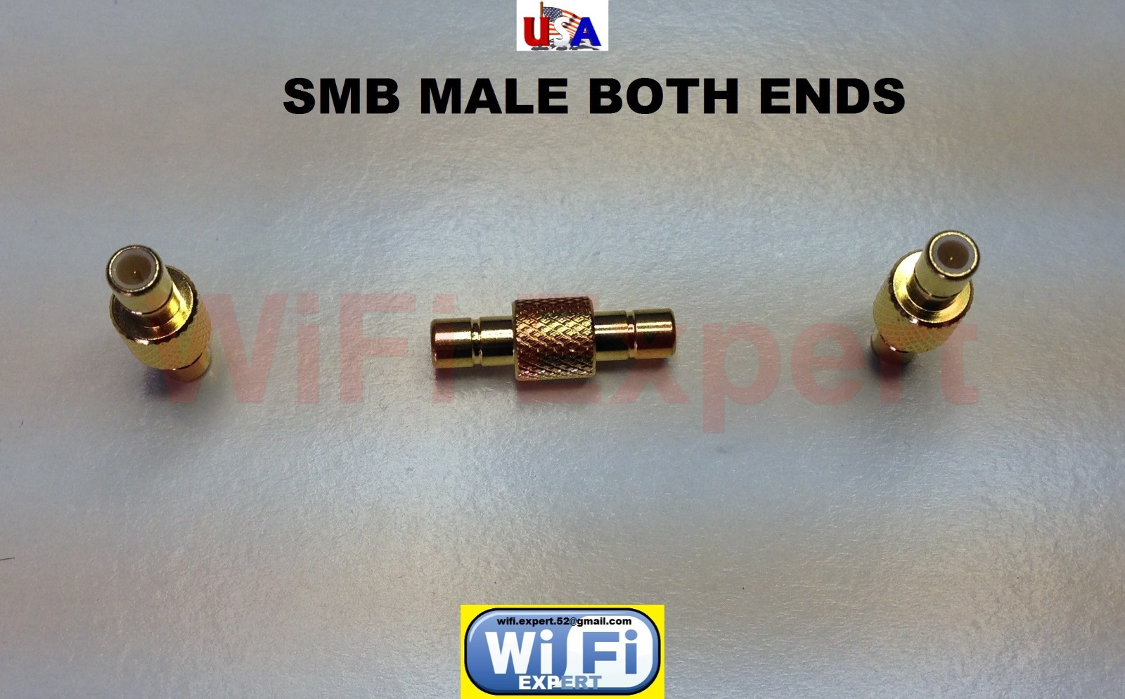 1 x SMB Male to Male plug RF Coax Connector Adapter Connect 2 SMB Females USA