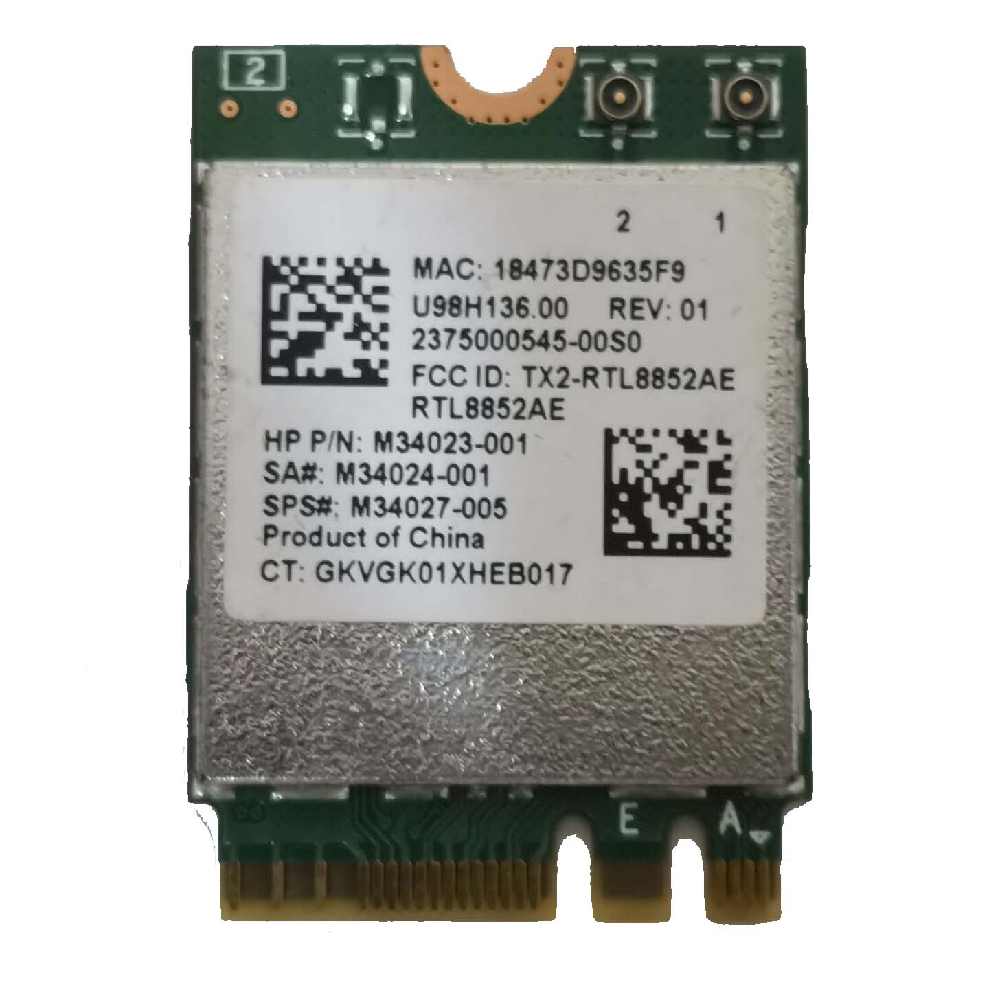 HP 17-CP0056NR laptop Realtek RTL8852AE Wireless card M34023-001