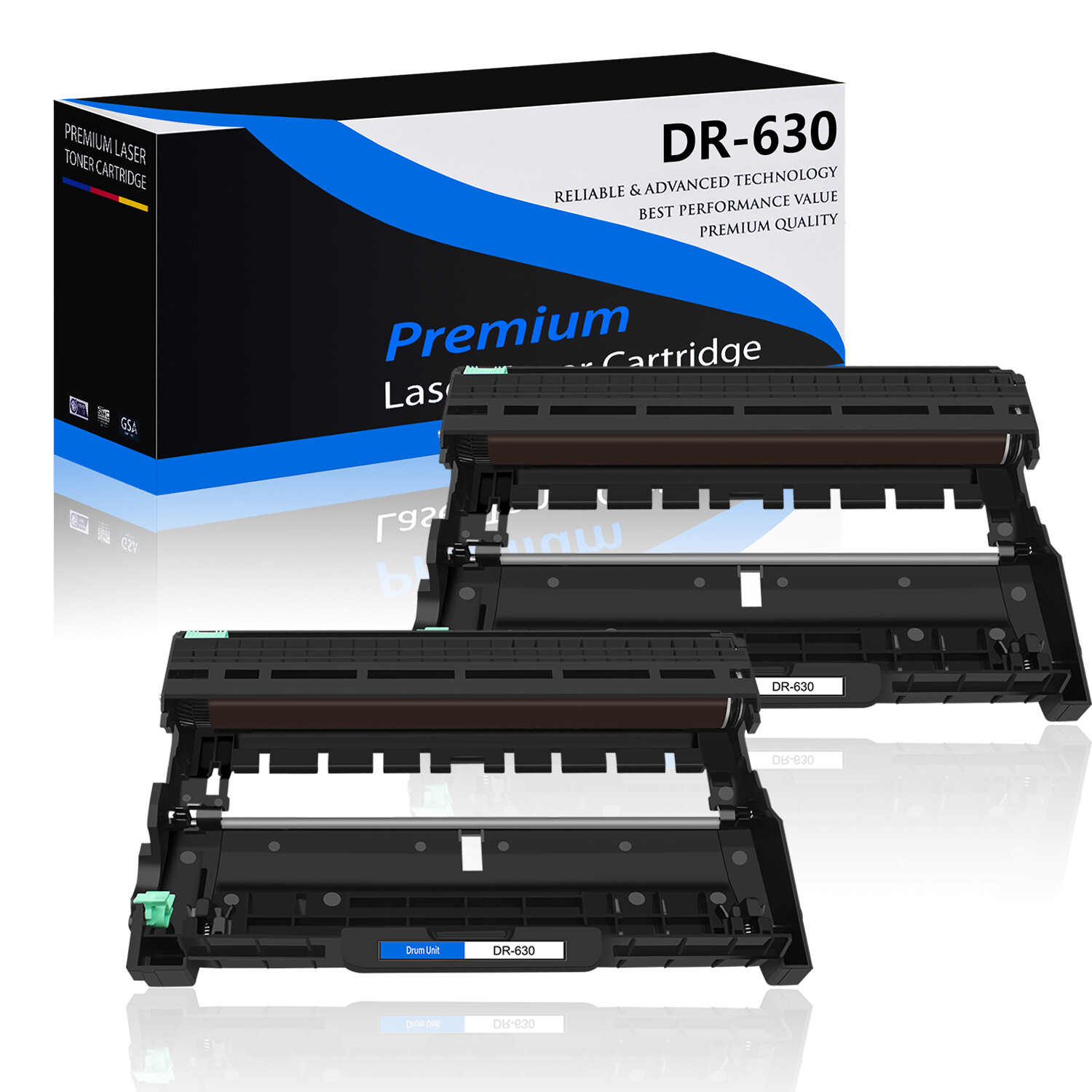 2 Pack DR630 Drum Unit for Brother DCP-L2520DW DCP-L2540DW DCP-L2300D Printer