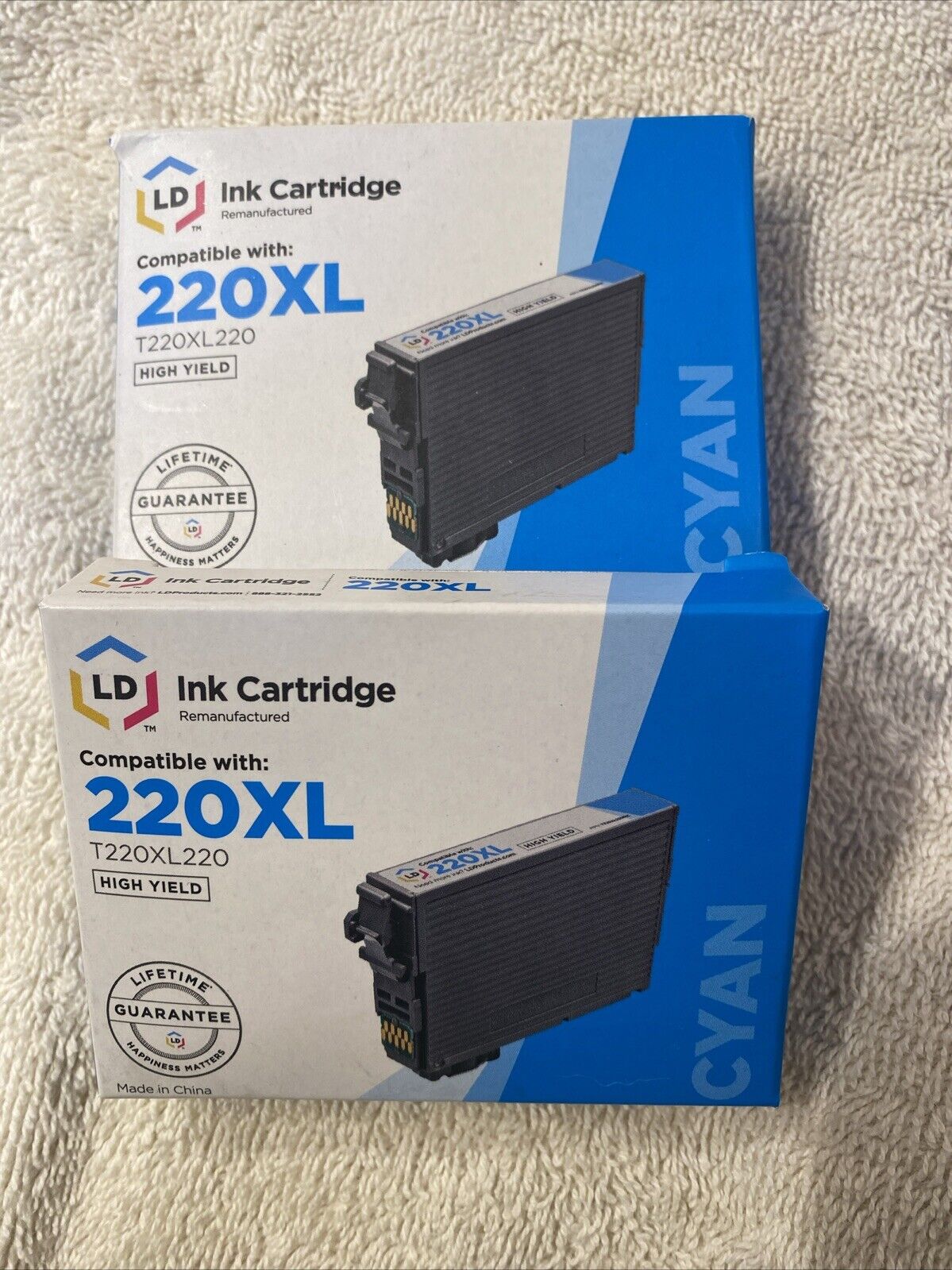 2 Brand New Sealed LD Cartridge High Yeild Cyan Expired 11/2019