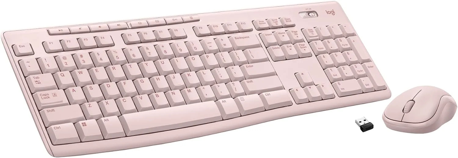 Logitech MK270 Full Size Wireless Keyboard and Mouse Combo - Rose