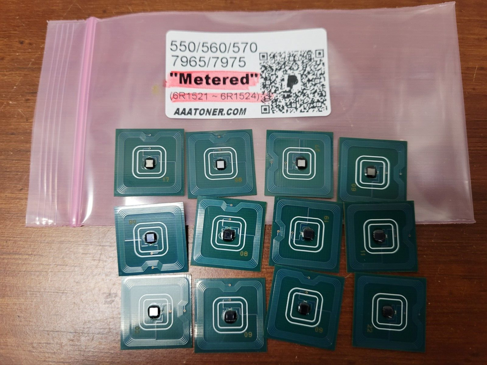 12 x Toner Chip (1521 - METERED) for Xerox 550, 560, 570 WC 7965, 7975 Refill