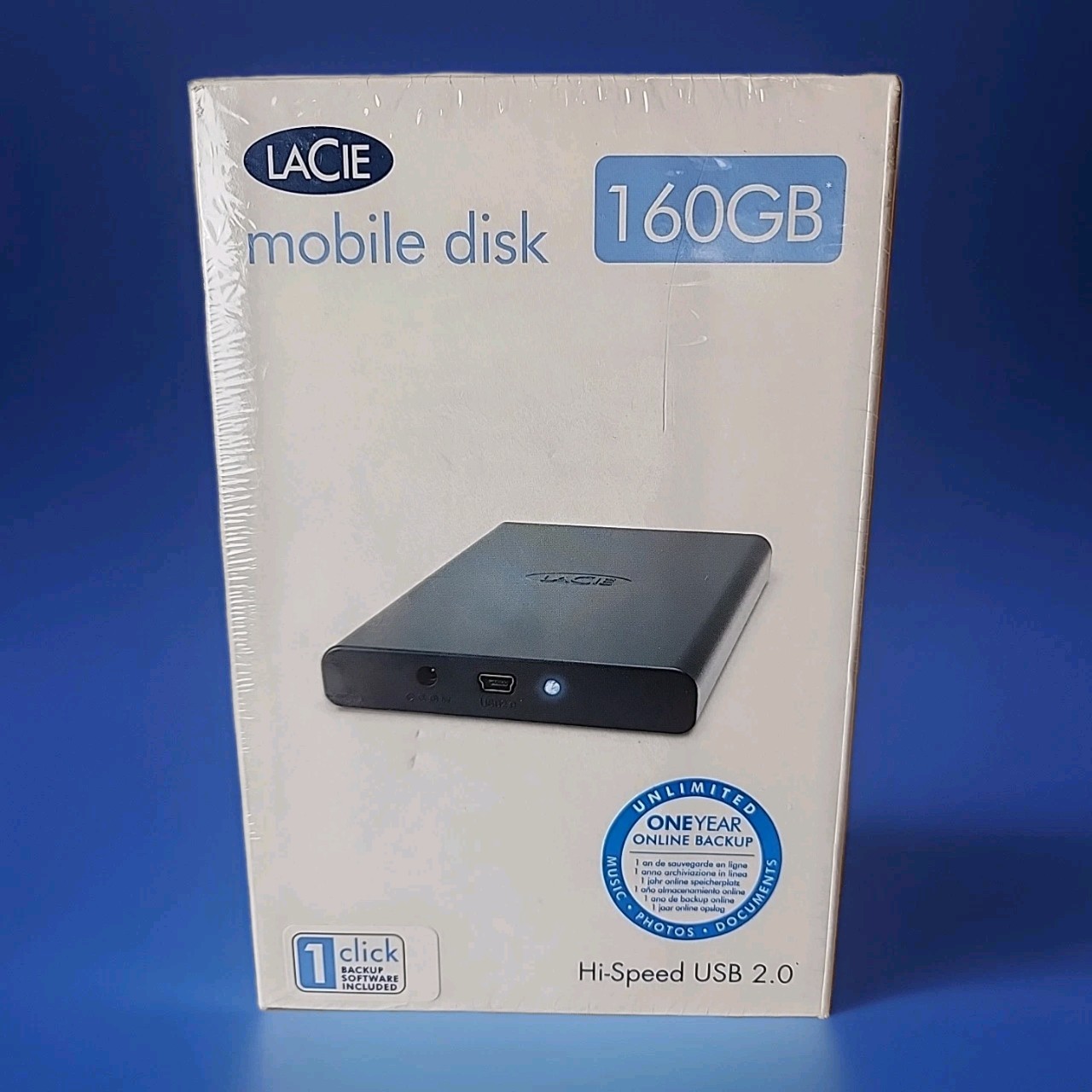 New Lacie Mobile Disk 160GB Plug & Play Hi-Speed USB 2.0 Cable Model 301266 NIB