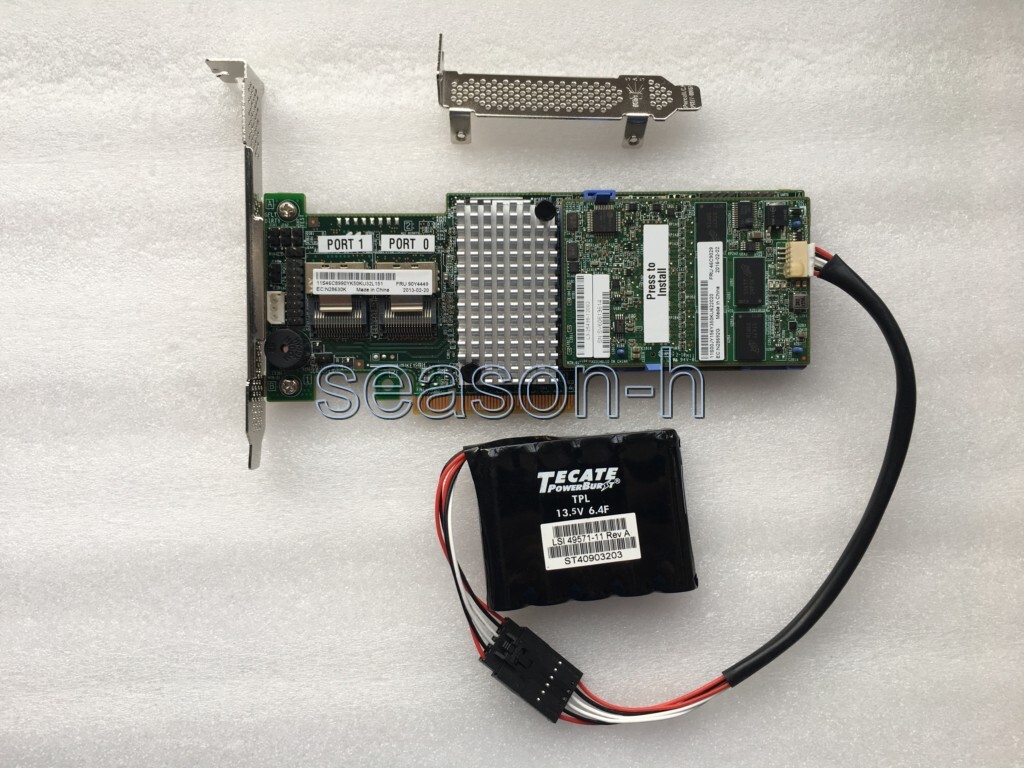 IBM M5110 8-Port 6Gb PCI-e SAS/SATA 1GB cache Controller RAID+LSI BBU09 supercap