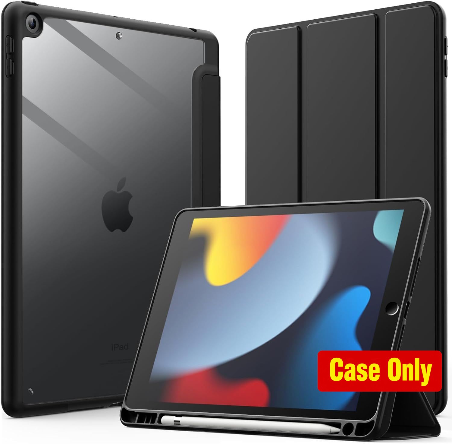 Case for iPad 9th/8th/7th Gen 10.2", Shockproof, Black