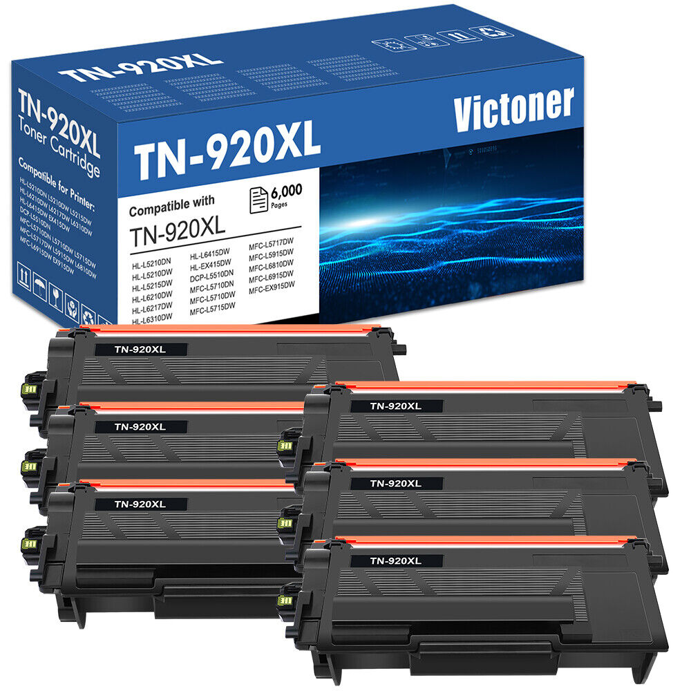 6x TN920XL Compatible for Brother TN920 Toner HL-L5210DW MFC-L5710DW L5715DW
