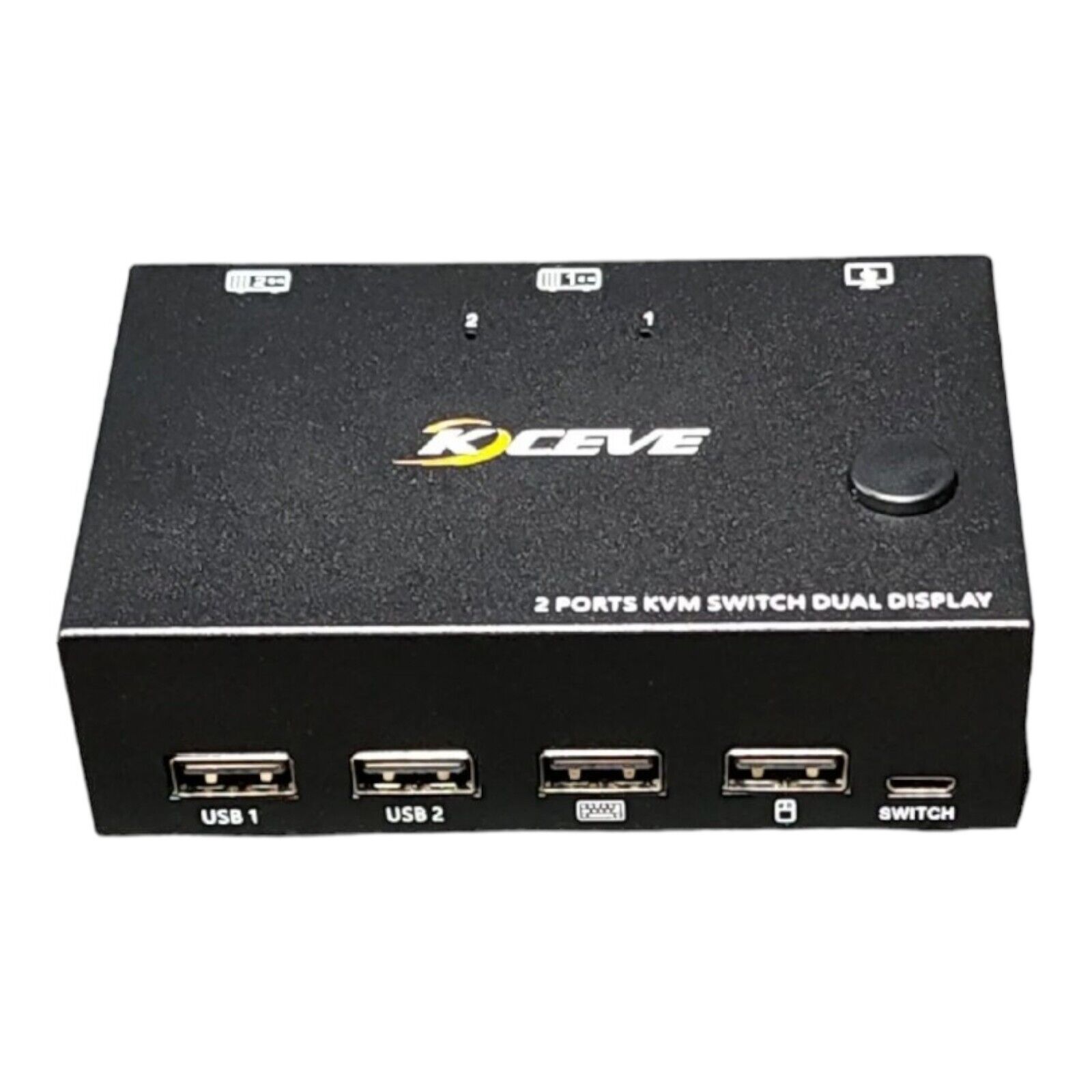  KCEVE DP HDMI USB 3.0 KVM Switch 2 Computer 2 Monitors (Unit only not cables)