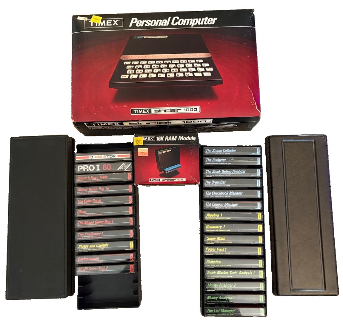Timex Sinclair 1000 Home Computer w/ 1016 16K RAM Module & Software Cassettes