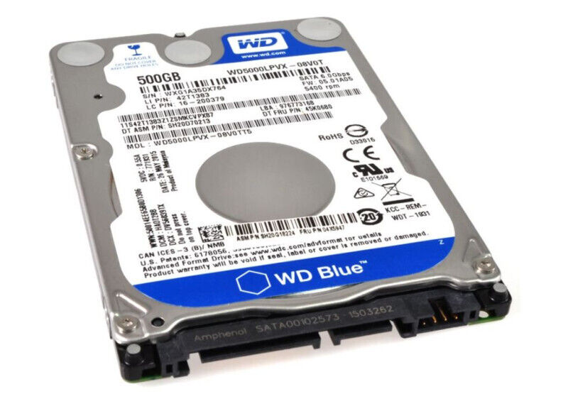 WD5000LPCX - Digital Blue 500GB 5400RPM 2.5 Sata Hard Drive 