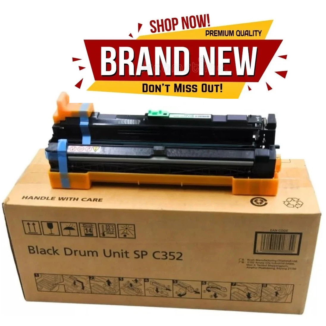Genuine Ricoh 408223 SP C352 Black Drum Unit High Yield