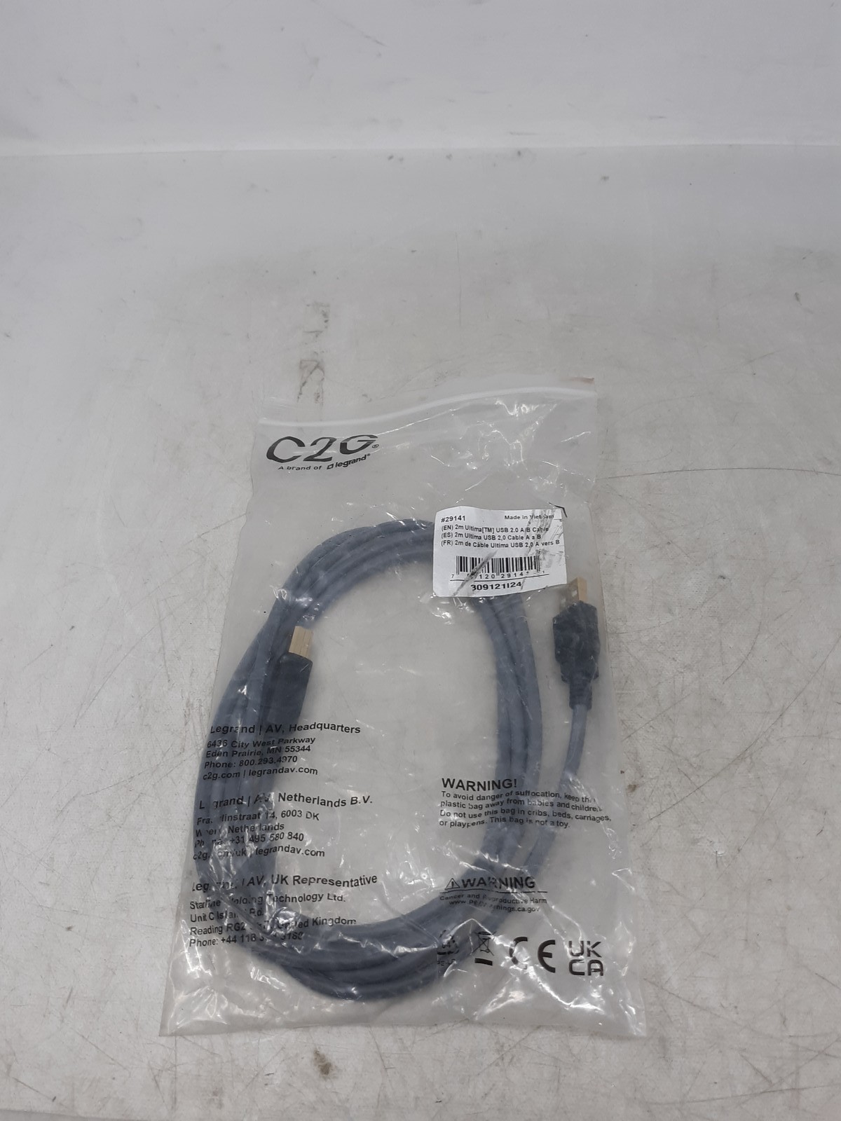 C2G Ultima USB 2.0 A/B Cable – High-Speed Printer Scanner Cord – Shielded
