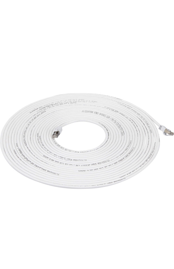 Amazon RJ45 Cat 7 High-Speed GB Ethernet Patch Internet Cable White 30 Ft