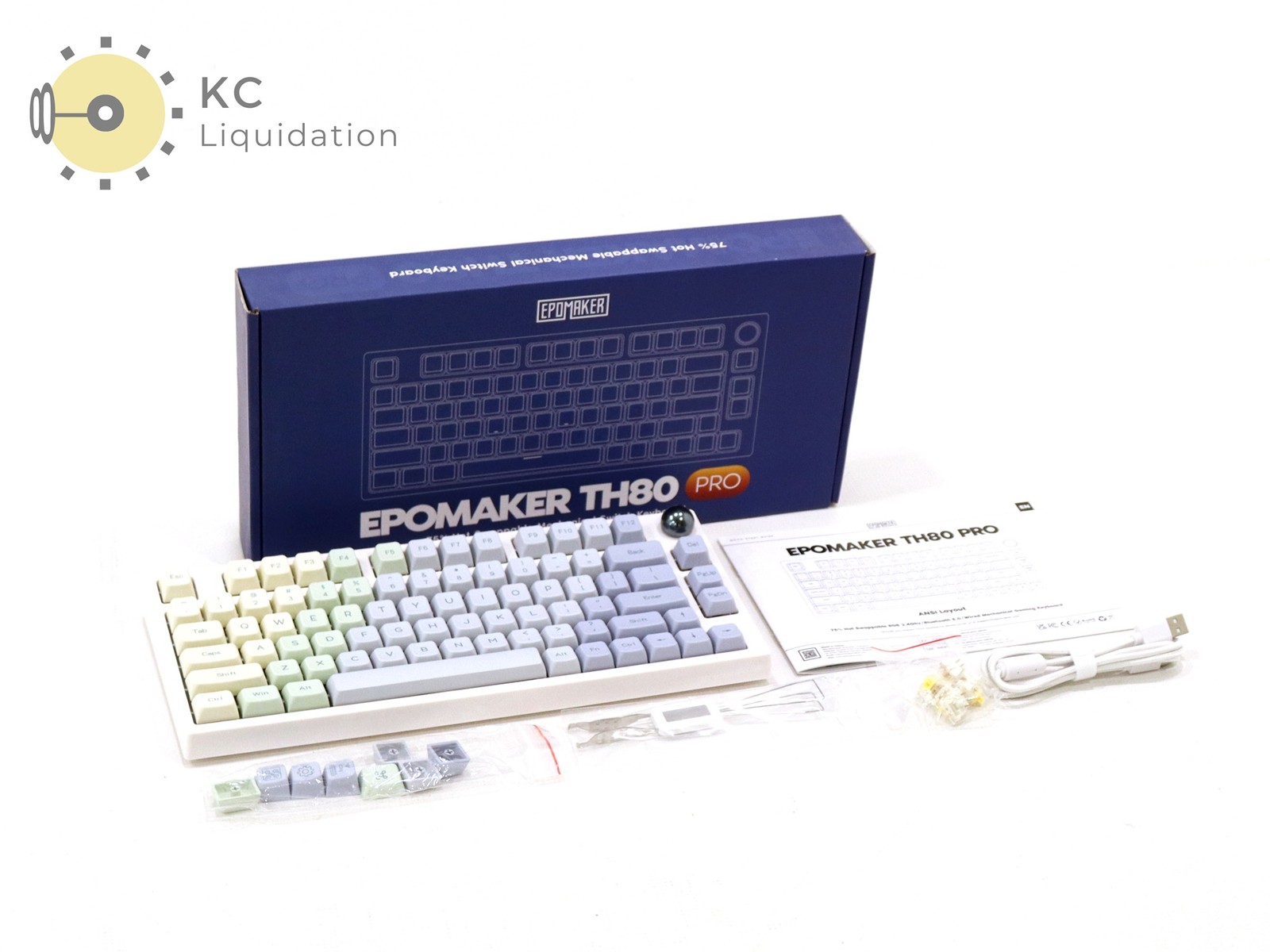 EPOMAKER TH80 PRO 75% Hot Swappable Mechanical Switch Keyboard - White