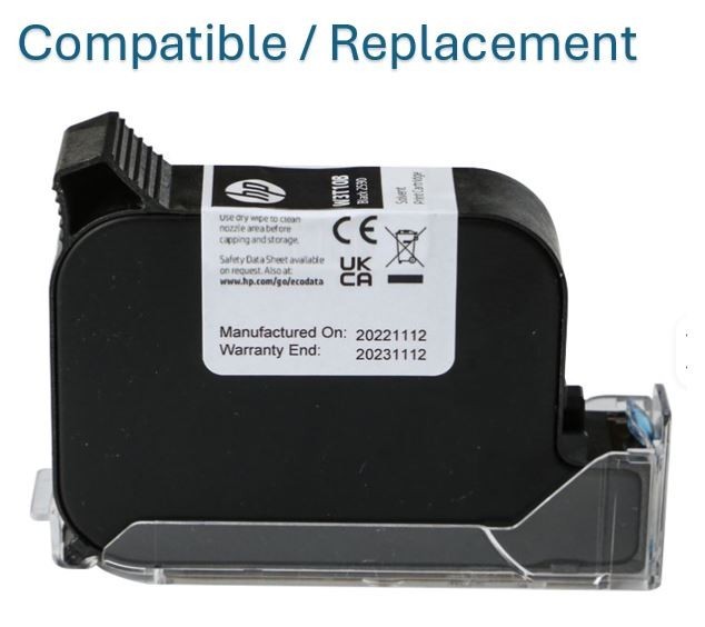 Replacement Solvent Fast Dry Black Ink for HP-2580 (B3F58B) & HP-2590 (W3T10B).