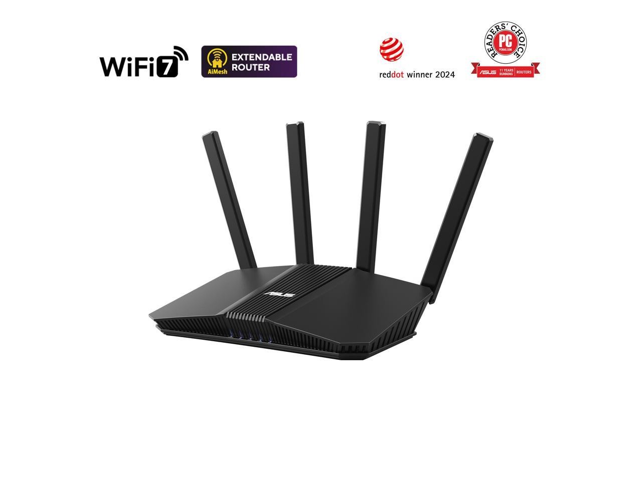 ASUS RT-BE58U WiFi 7 AiMesh Extendable Router, 4K-QAM, MLO, AI Detection 2.5G WA