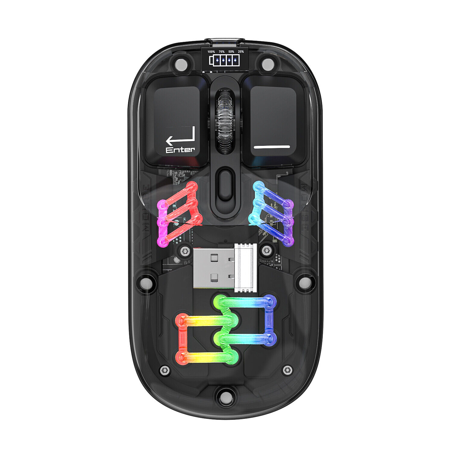 Transparent  Dual-Mode Mice, BT5.0 2.4G -Button Switching, L9C2
