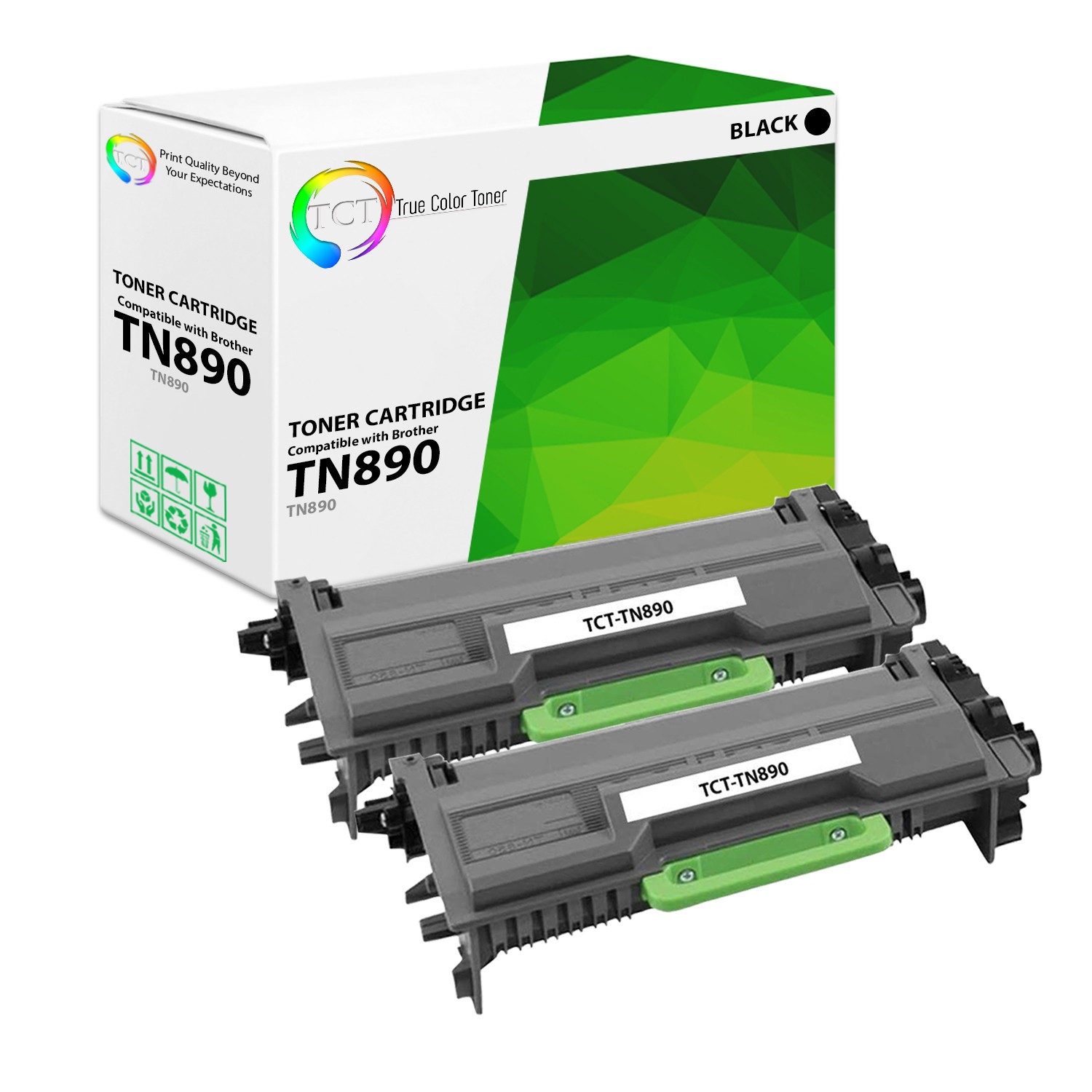 2Pk TCT TN890 For Brother HL-L6400DW MFC-L6900DW Black Premium Compatible Toner