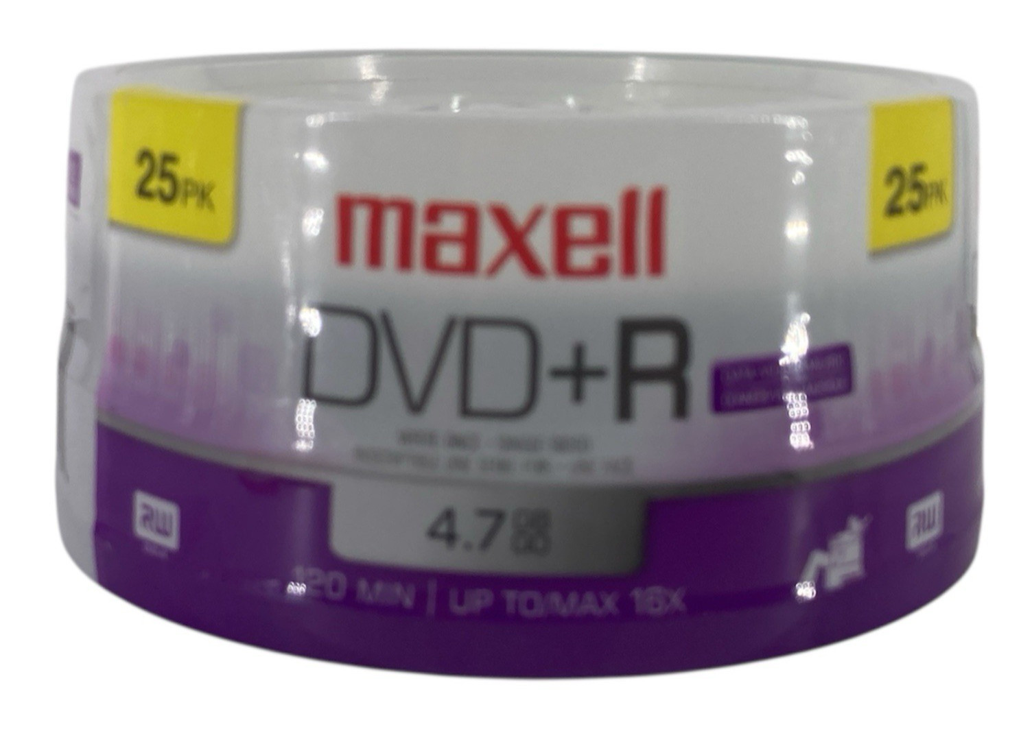 Maxell 25 Pack DVD+R 16X Disc Blank Media 4.7GB / 120Min NEW