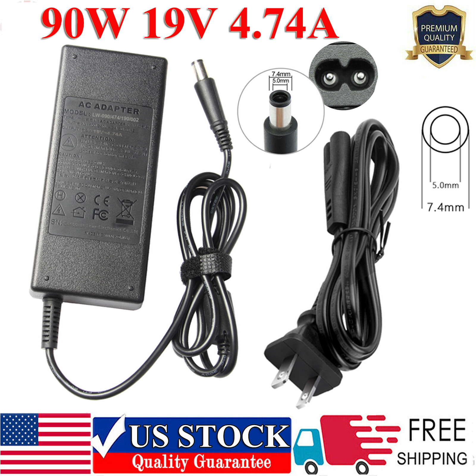 90W For HP EliteDesk 705 G1 G4 G5 AC Adapter Charger Power Supply 7.4x5.0mm Tip