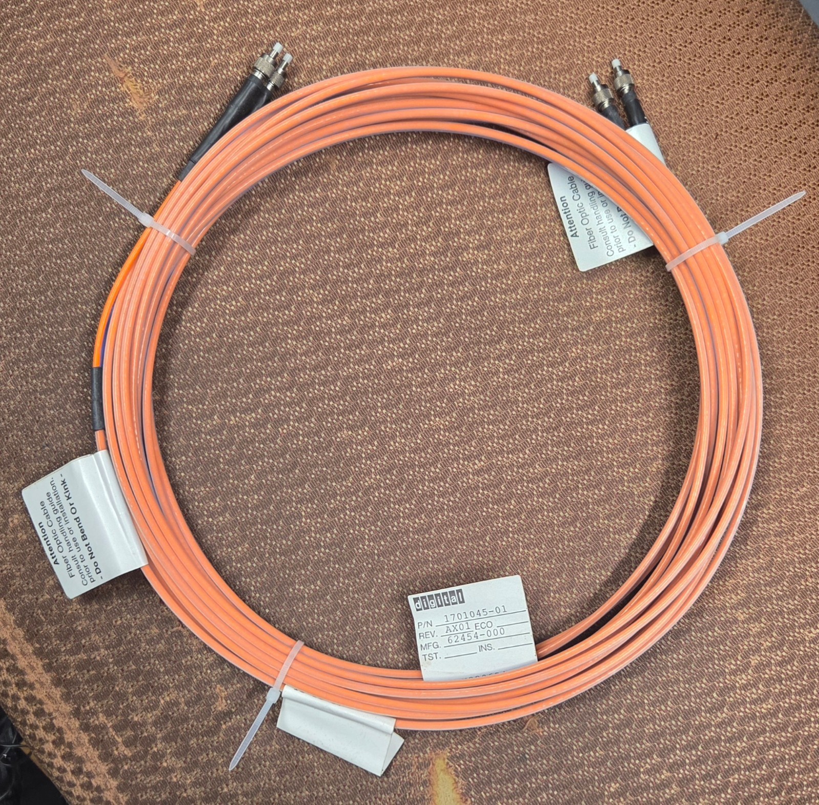 Vintage 10M Fiber Optic Cable DEC Digital Equipment Corp.