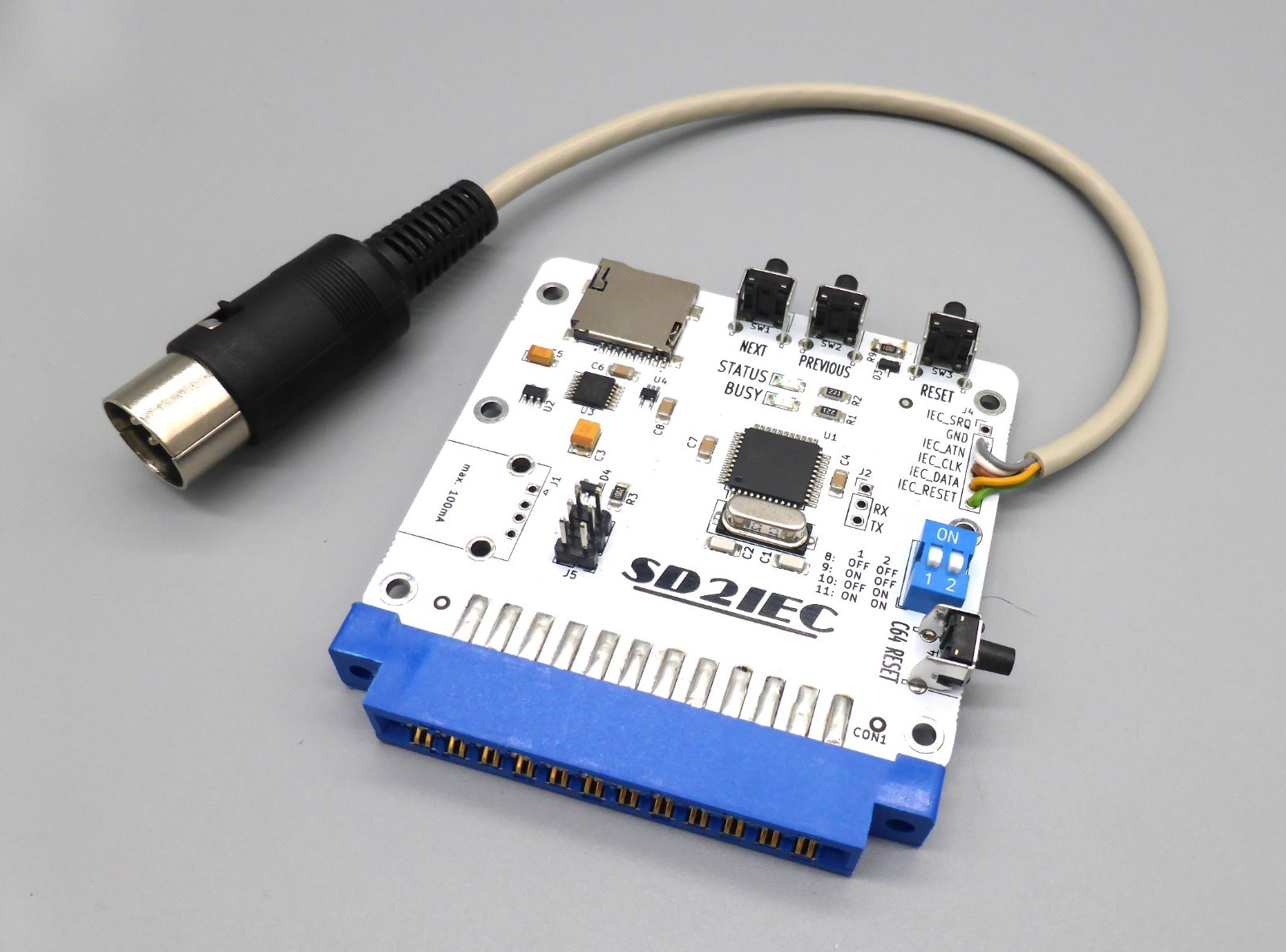SD2IEC for Commodore 8-bit.  Power from user port.