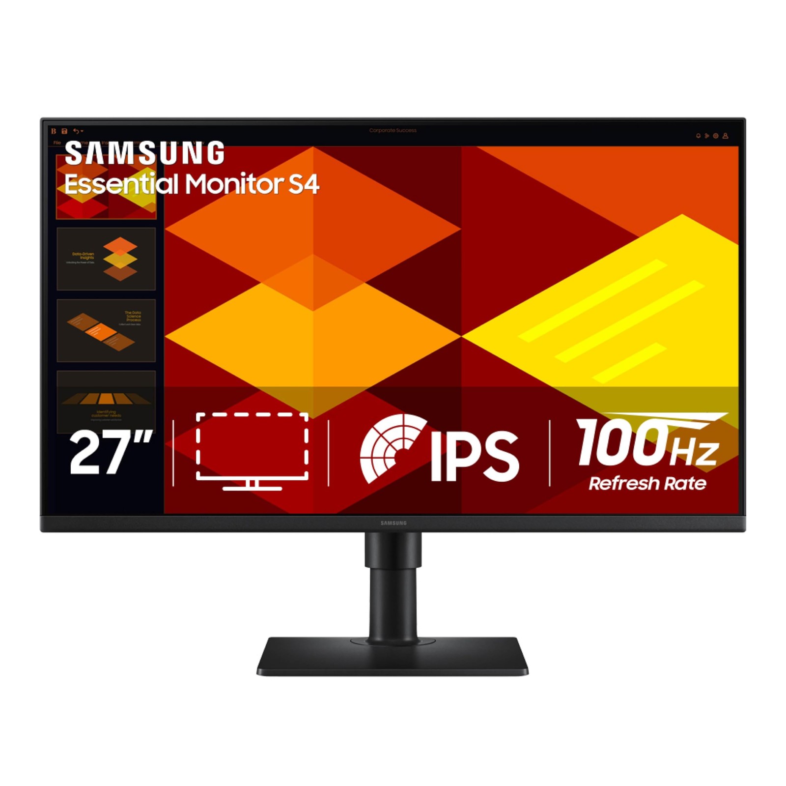 Samsung 27" S40GD Borderless IPS Monitor, 100Hz, Eye Saver Mode, Ergonomic Stand