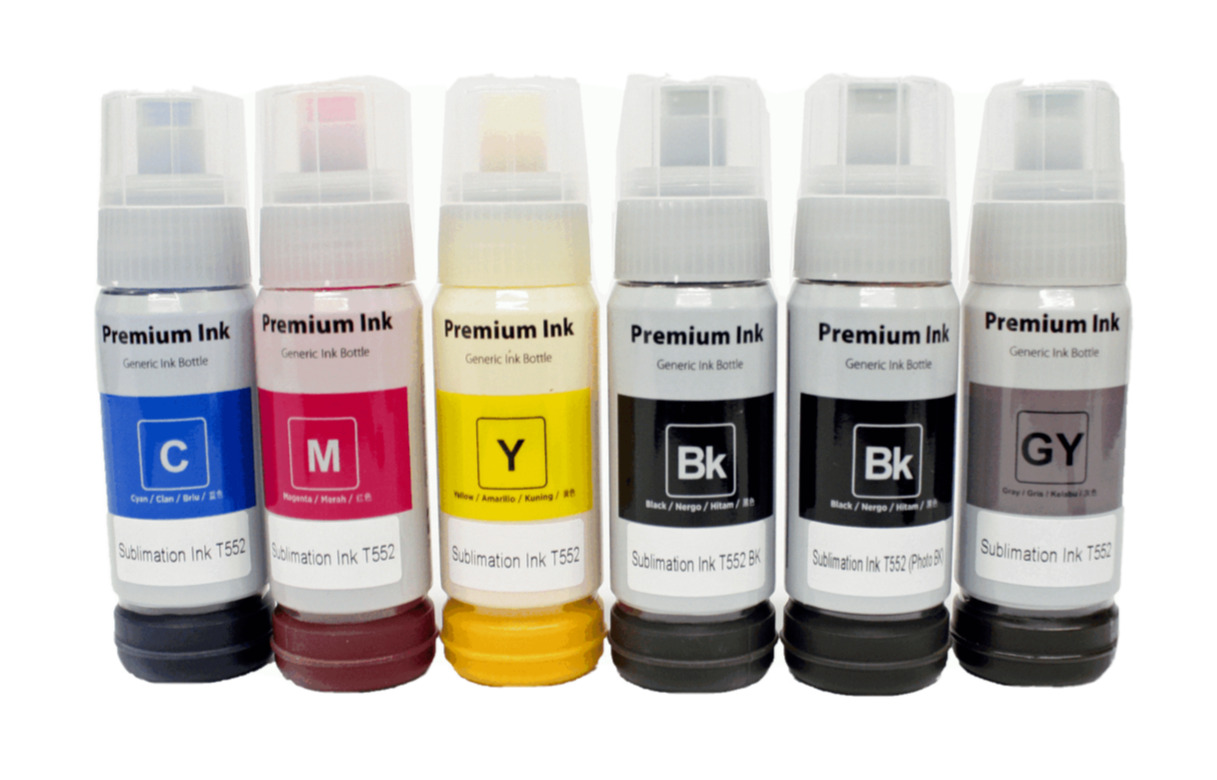 Premium Sublimation T552 Refill Ink Bottles for EcoTank ET-8500 ET-8550 - 6 Pack