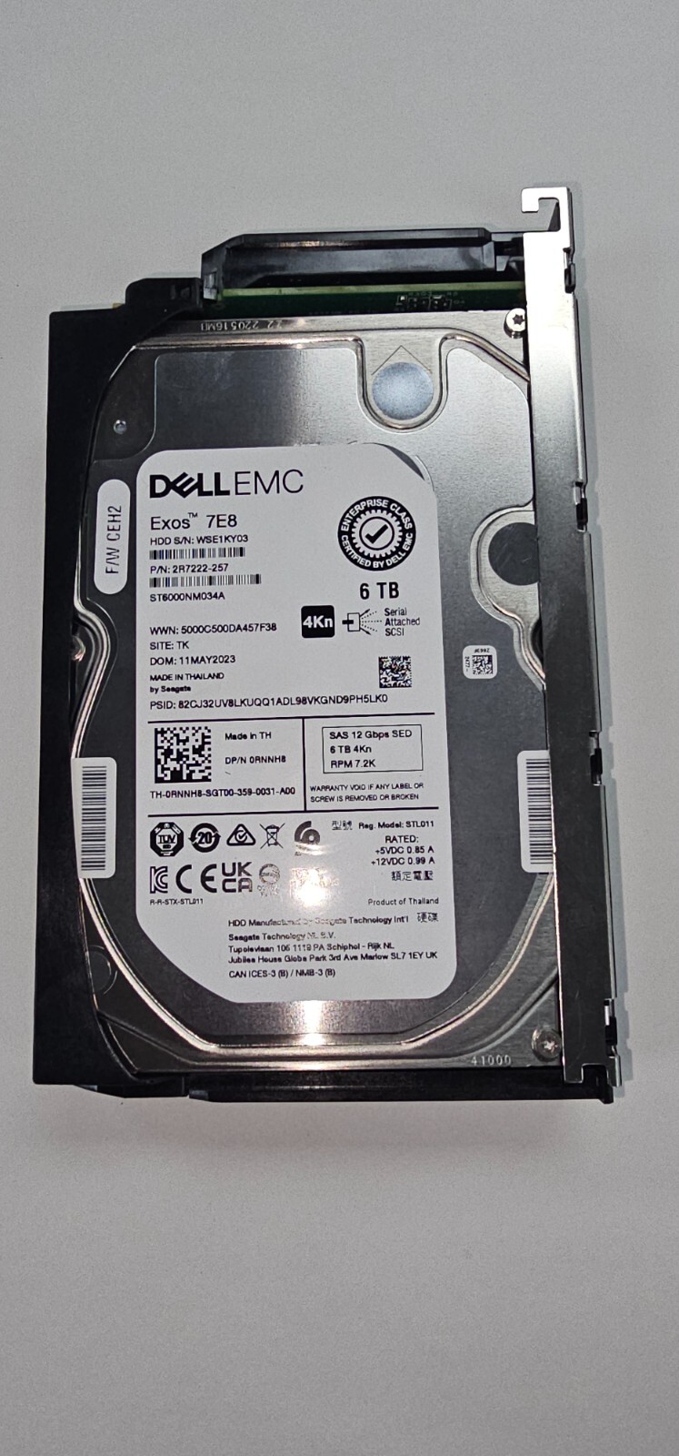 RNNH8 Dell Equallogic PS6610 6TB SED HDD