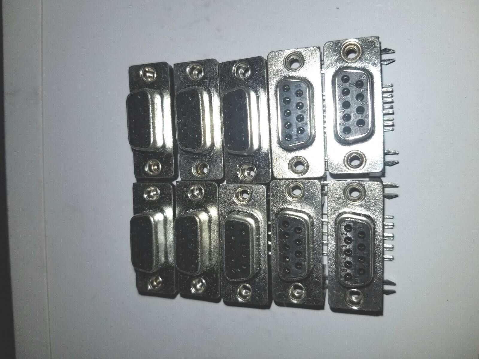 10 Pcs RS232 Serial 9pin Ports Solder Type DB9 Socket Jack Connector