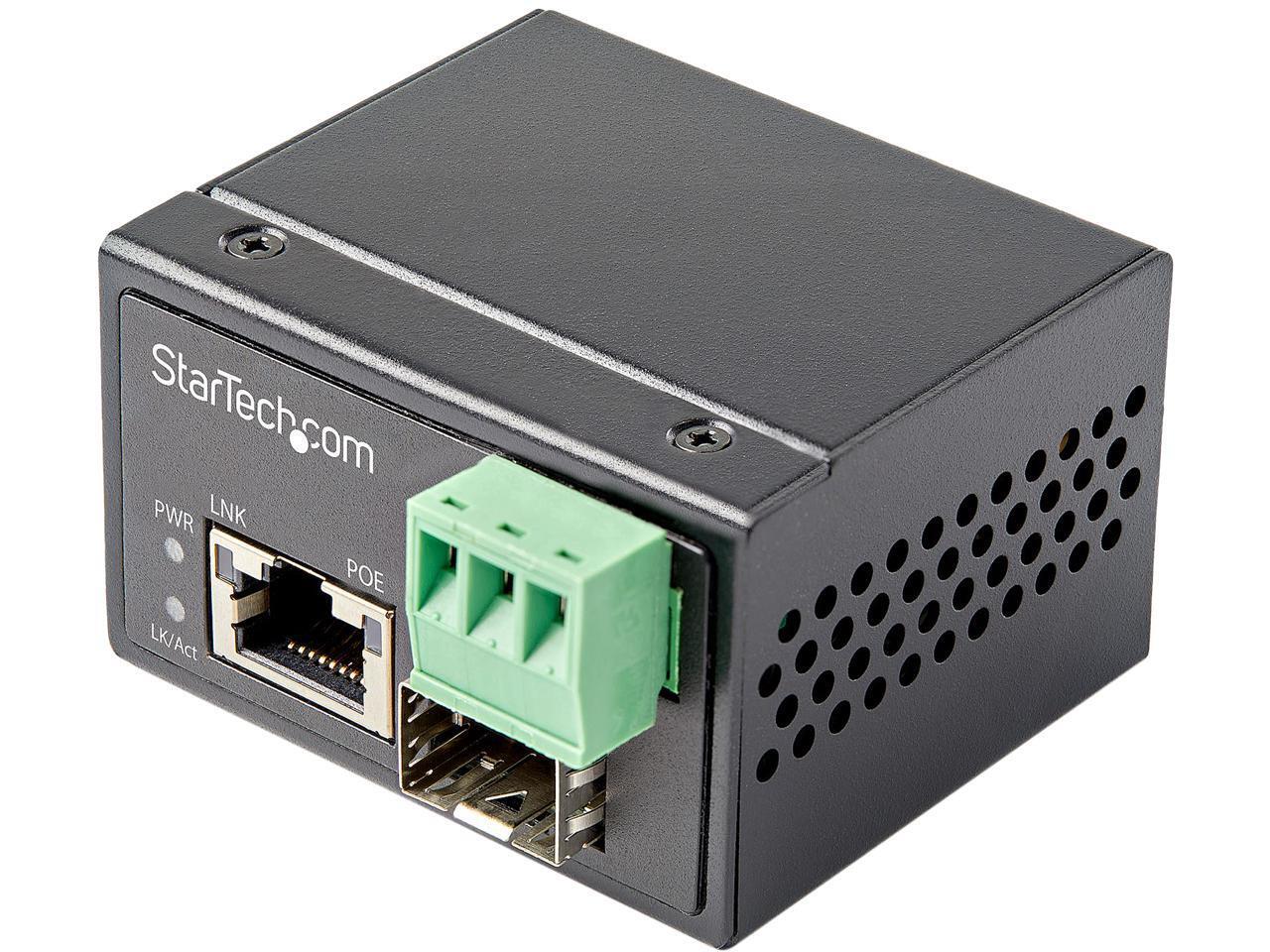StarTech.com IMC1GSFP30W PoE+ Industrial Fiber to Ethernet Media Converter 30W -
