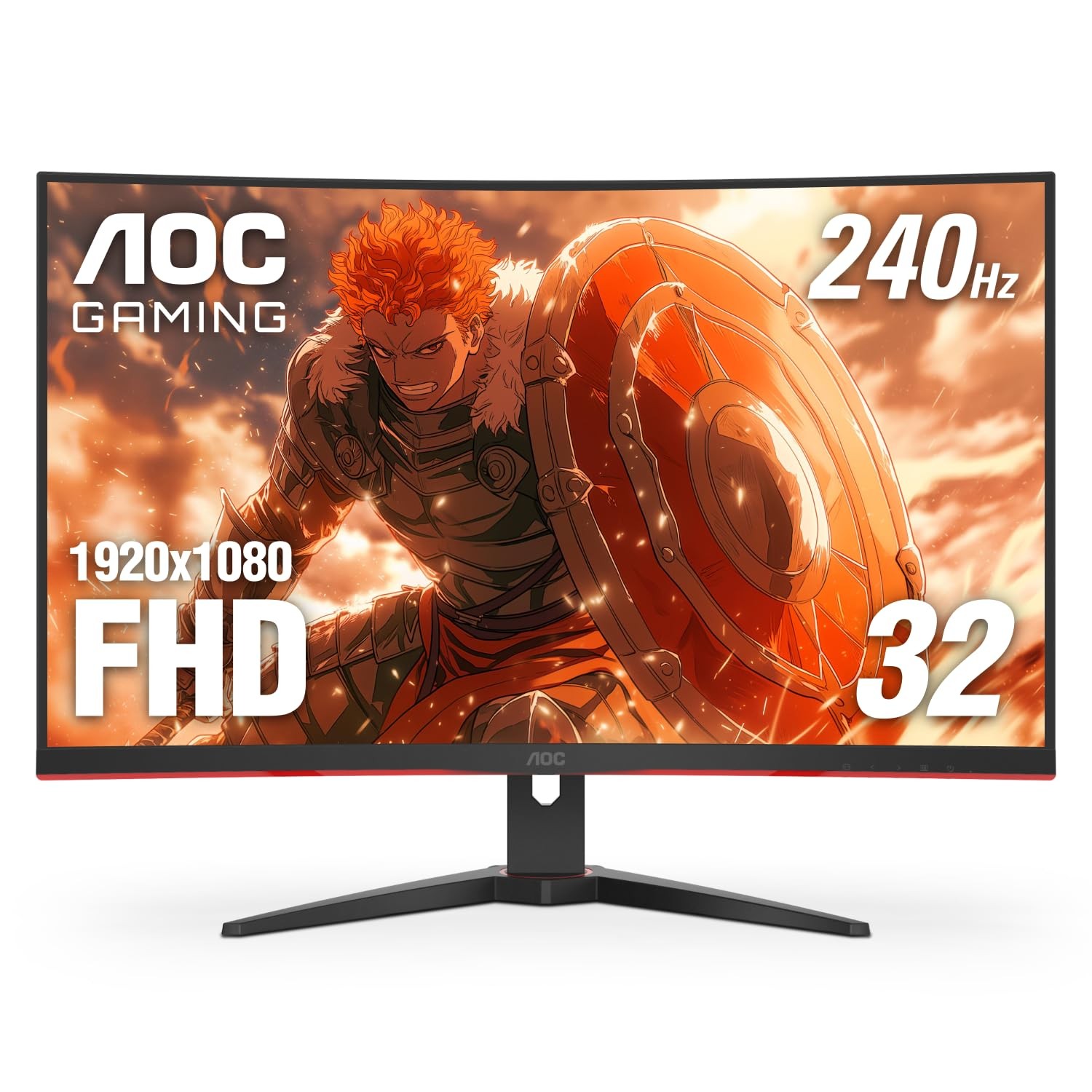 AOC C32G2ZE 32" Curved Frameless Gaming Monitor Full HD 1920x1080 VA 0.5ms 24...