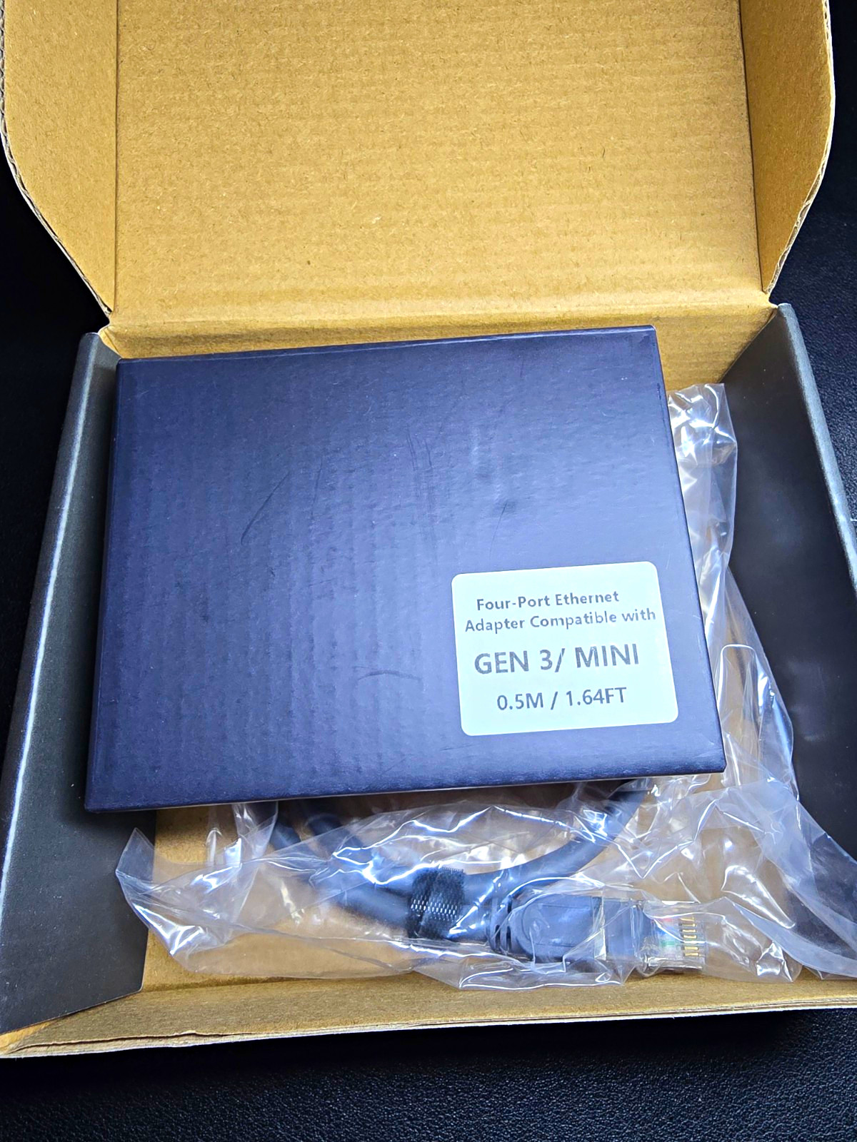 GEN 3 / MINI Four-Port Ethernet Adapter Compatible with Starlink, 0.5m/1.64ft