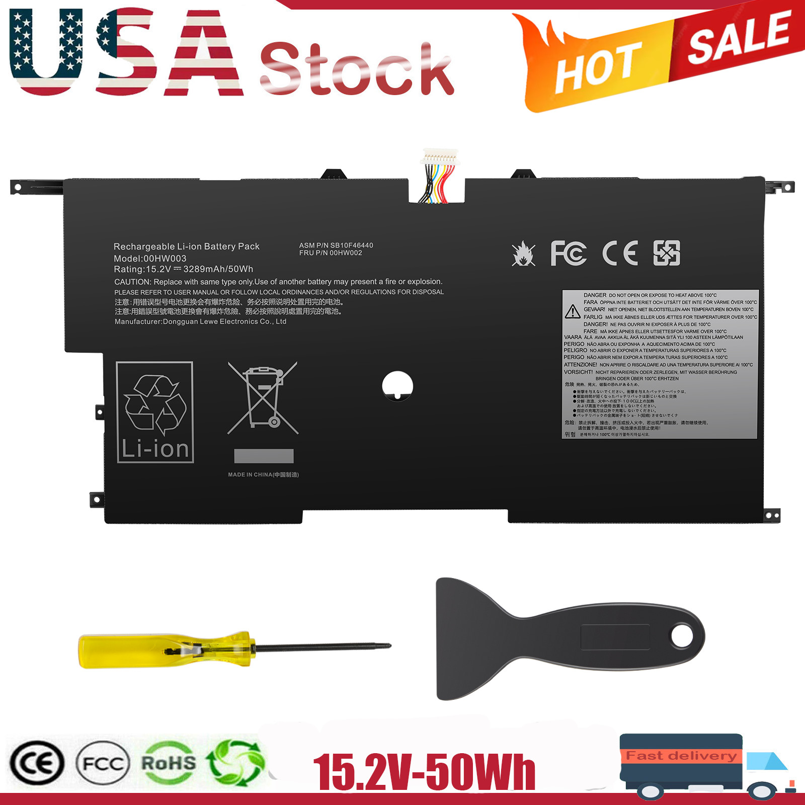 LAPTOP 00HW002 00HW003 Battery for Lenovo ThinkPad X1 Carbon gen 3 (3rd) 2015