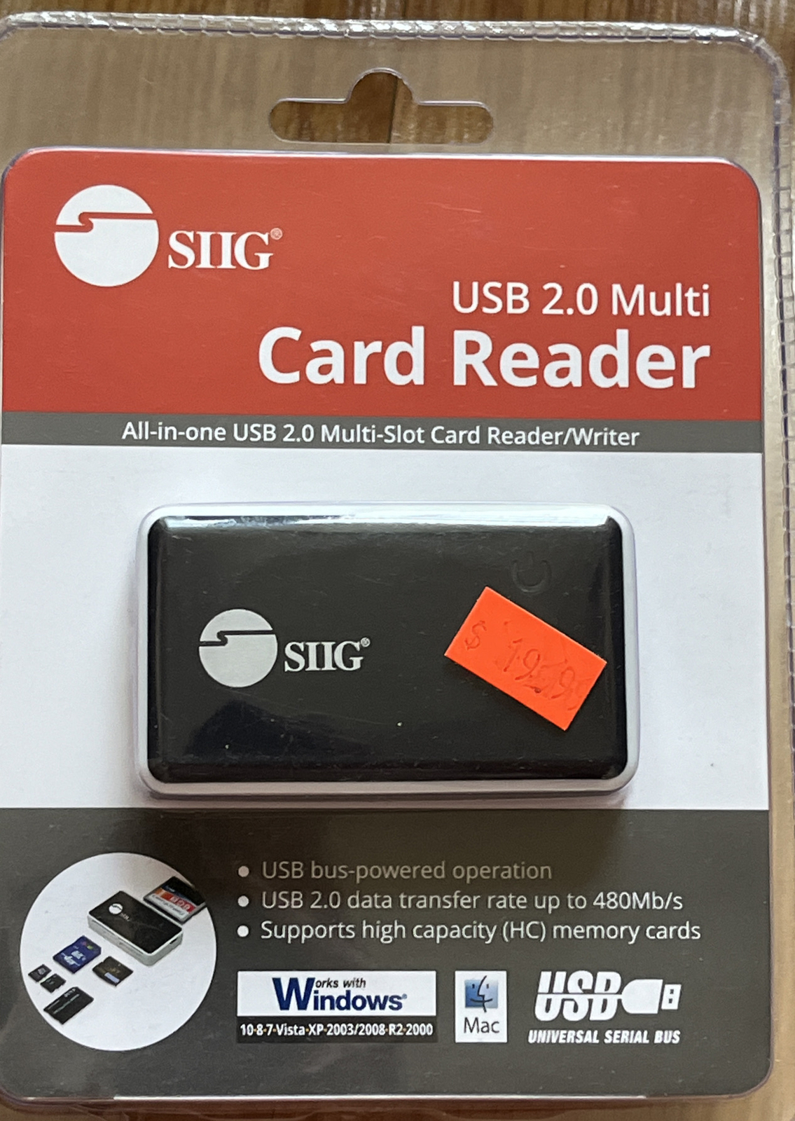 SIIG All-in-one USB 2.0 Multi-Slot Card Reader/Writer Apple Mac PC JU-MR0C12-S1