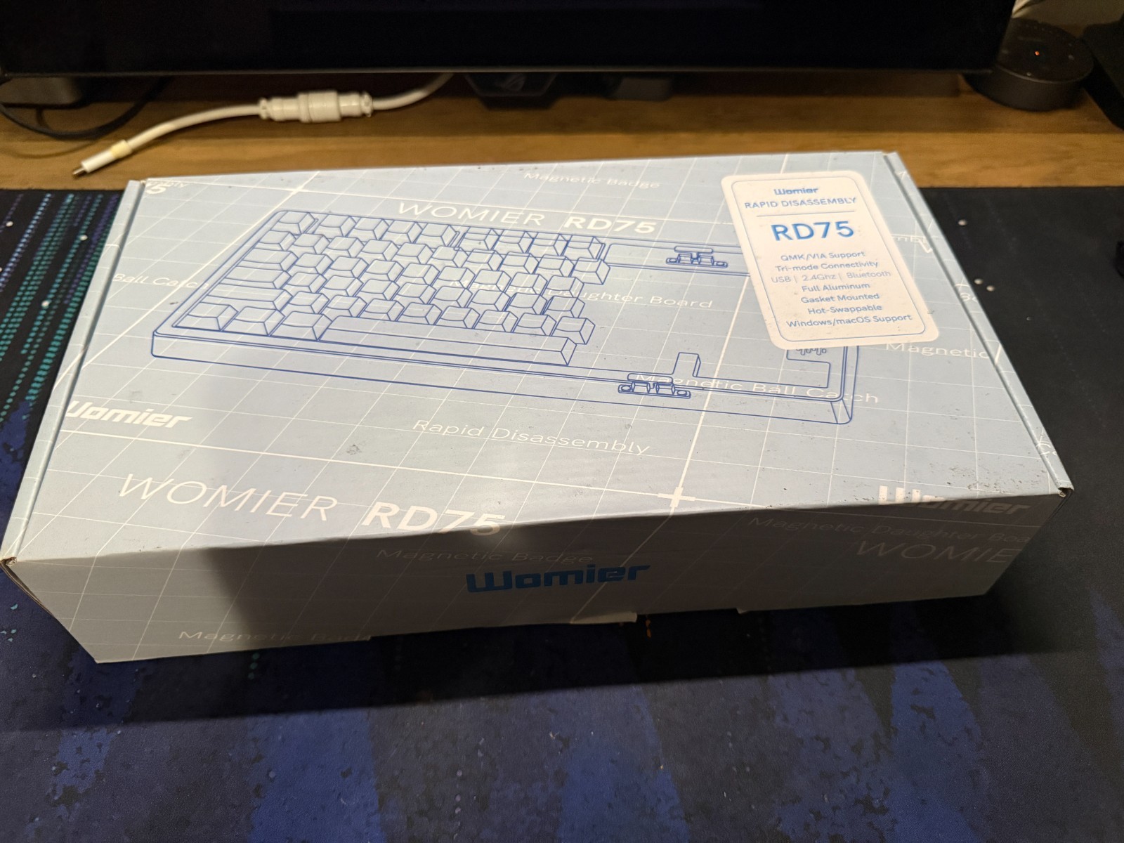 Womier RD75 Pro 75% Aluminum Gaming Keyboard with Quick Release Wireless- Silver