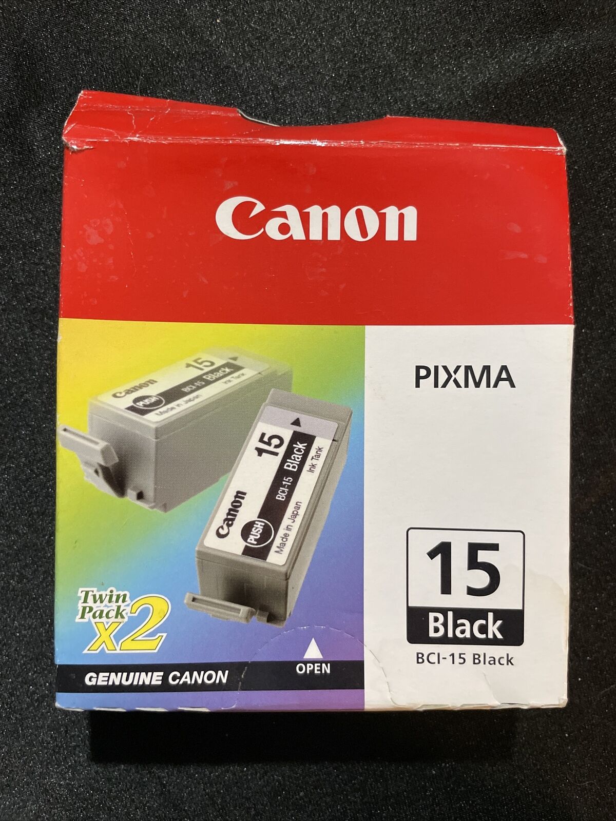 Canon BCI-15 Black Ink Cartridge Twin Pack 8190A003~Genuine ~New Sealed