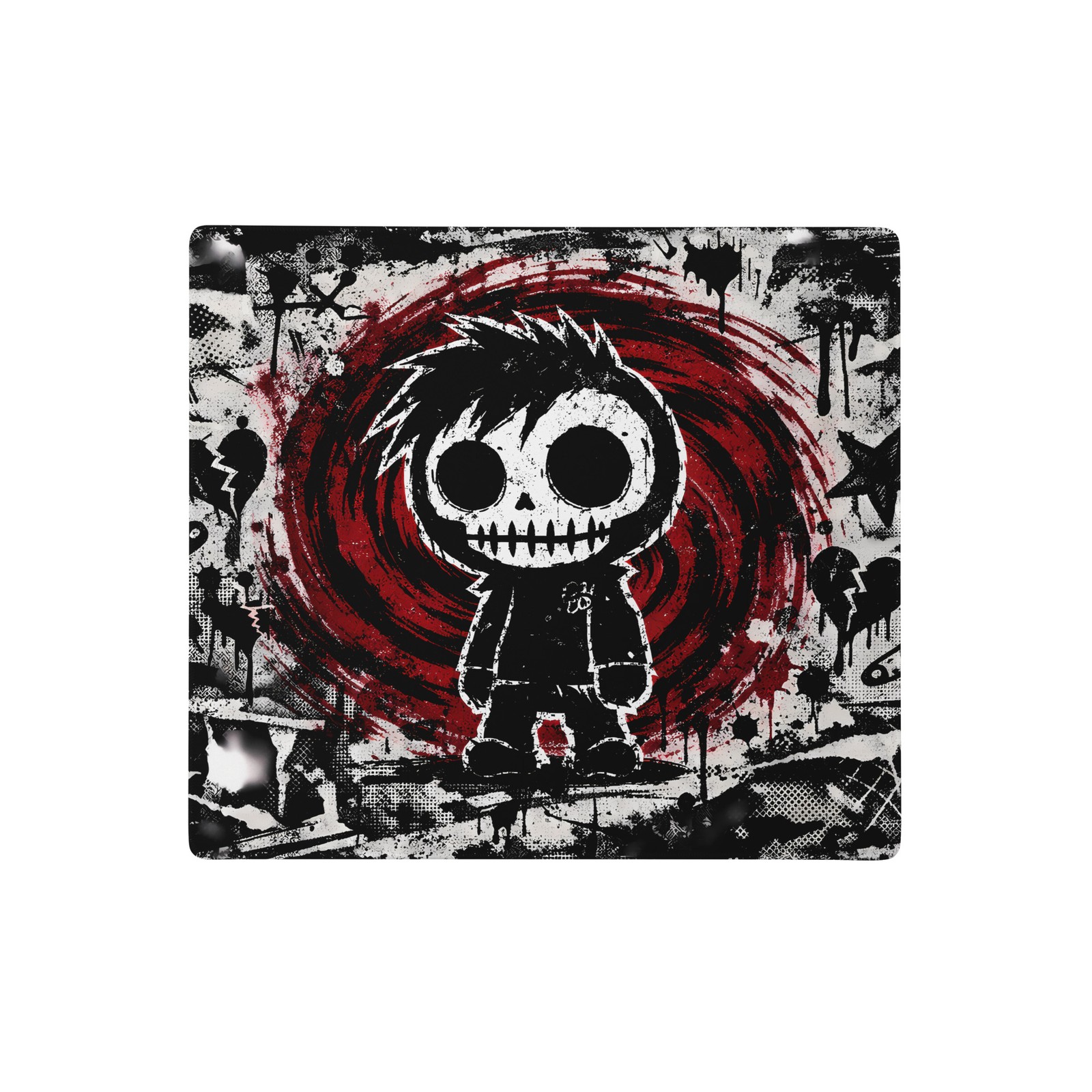 Grunge Skeleton Boy Goth Gaming Mouse Pad XL Extended Desk Mat Non-Slip