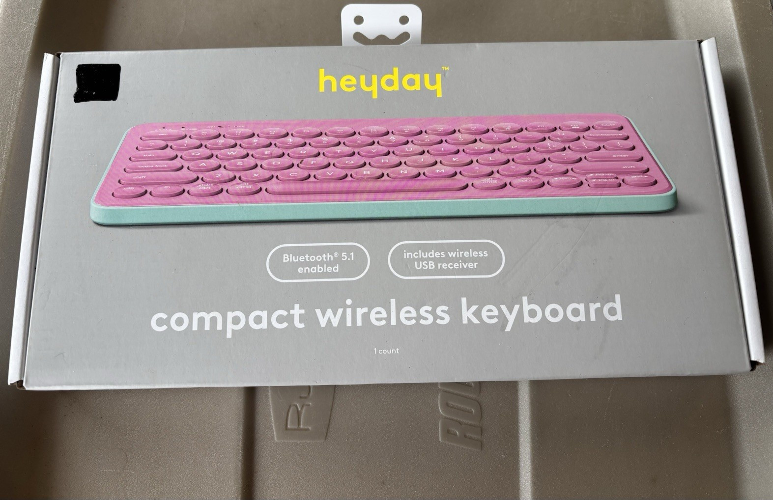 heyday Compact Wireless Keyboard Bluetooth 5.1 USB Receiver Pink/Green