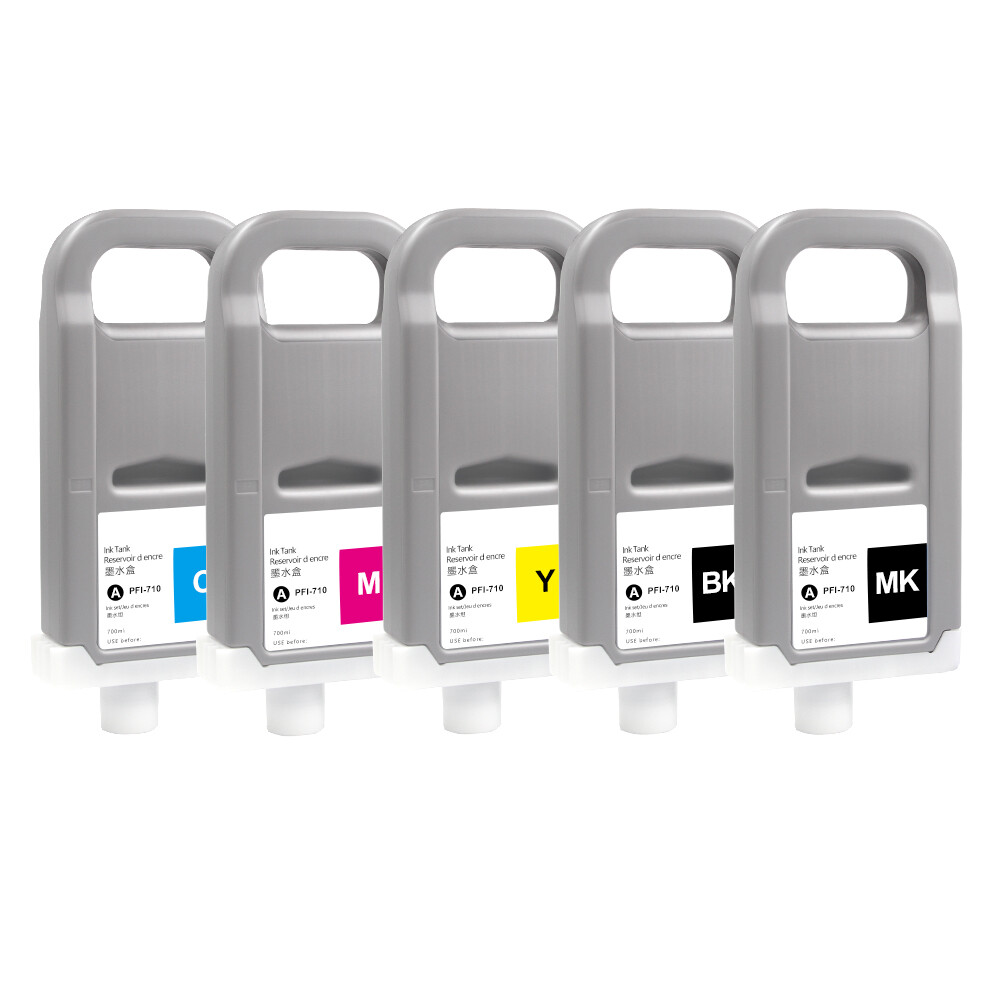 5*700ML PFI 710 Compatible Ink Cartridges For Canon TX2000 TX3000 TX4000