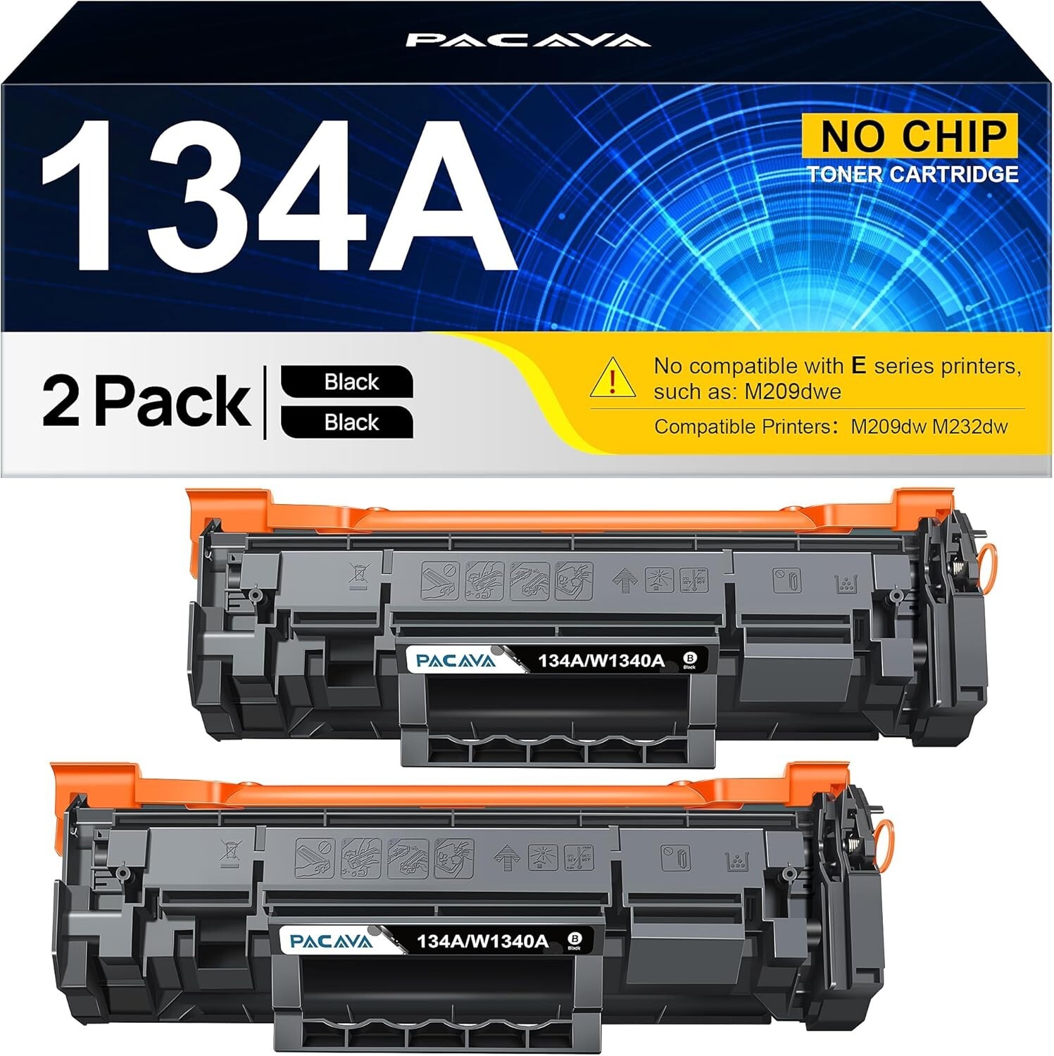 134A Toner Cartridge 2-Pack | Compatible with HP LaserJet M209dw, M234dw | Black